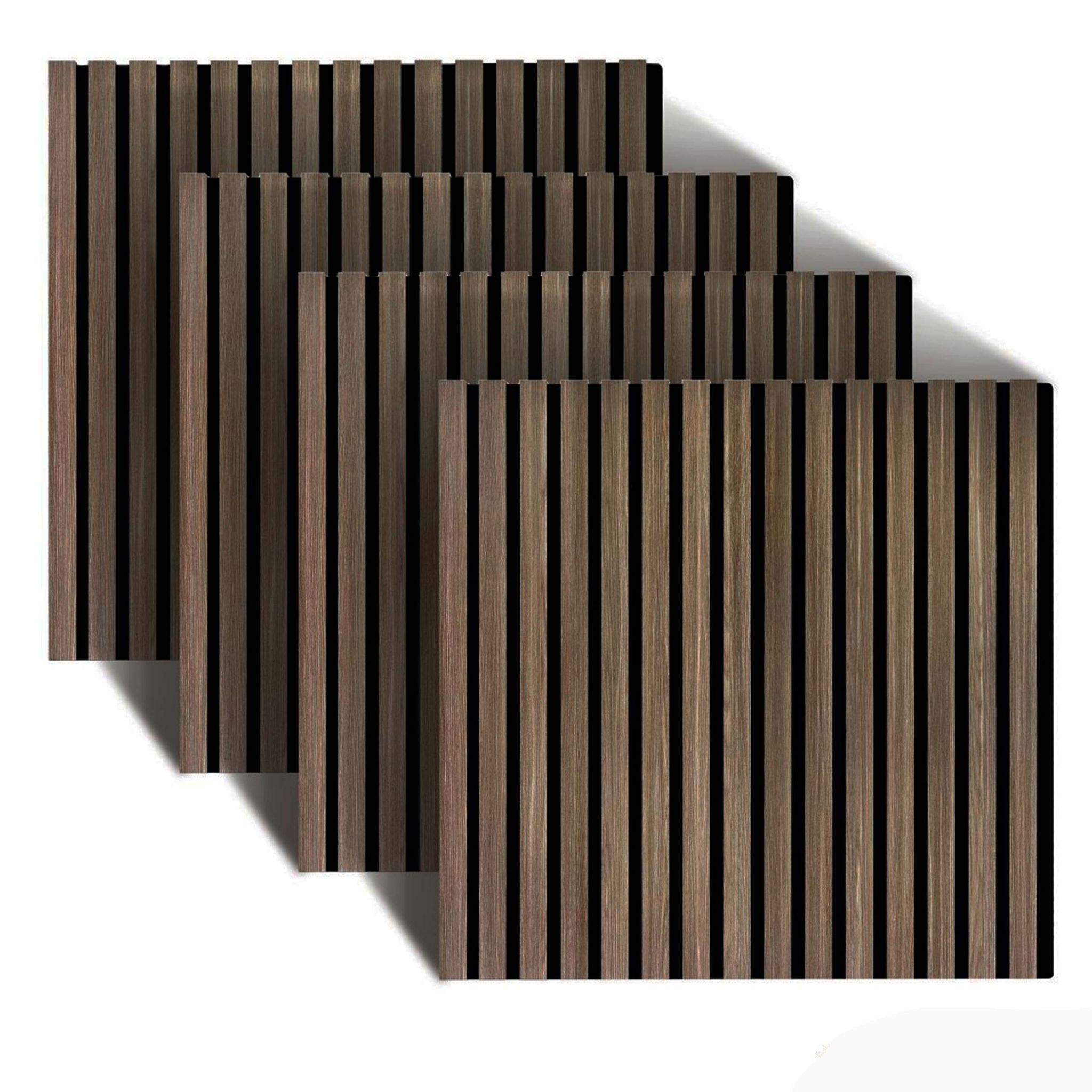 Akustikpaneele 60 x 60cm 4er-Set Dunkelbraun