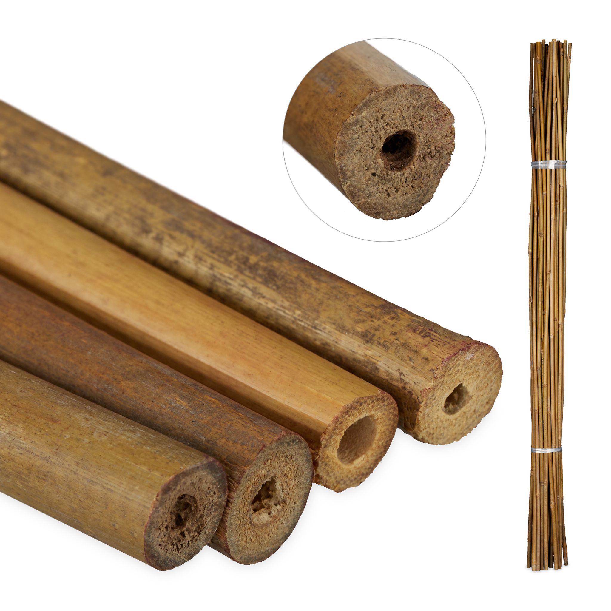 Bambus Pflanzstäbe 120cm 40er-Set Hellbraun