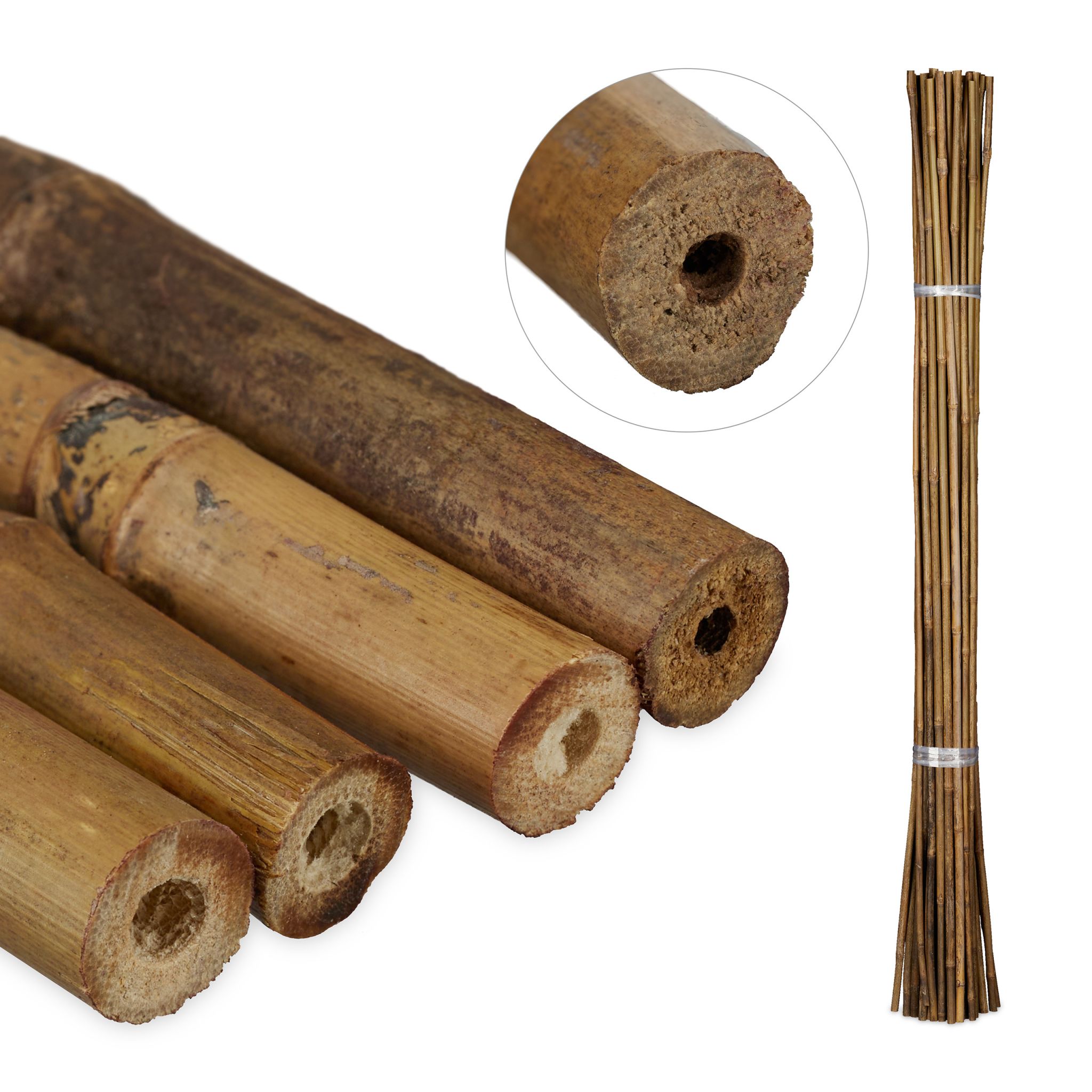 Pflanzstäbe Bambus 105cm 40er-Set Hellbraun