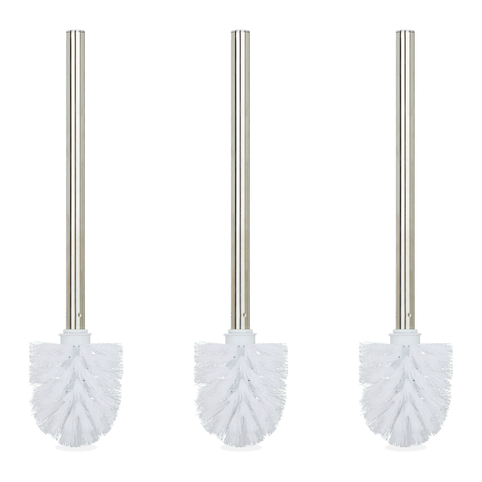 Toilettenbürste 3er-Set weiss Weiss-Silber