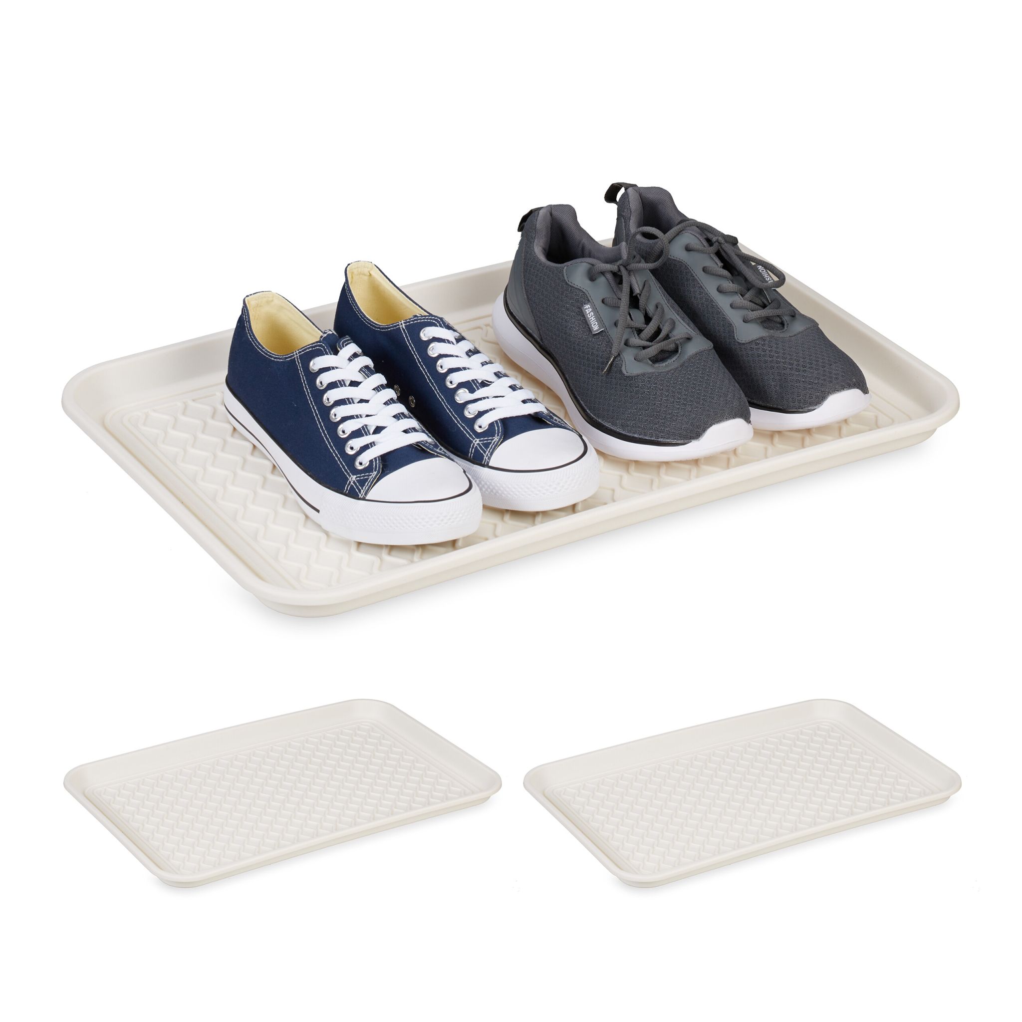 Schuhabtropfschale 60 x 40cm 3er-Set Weiss