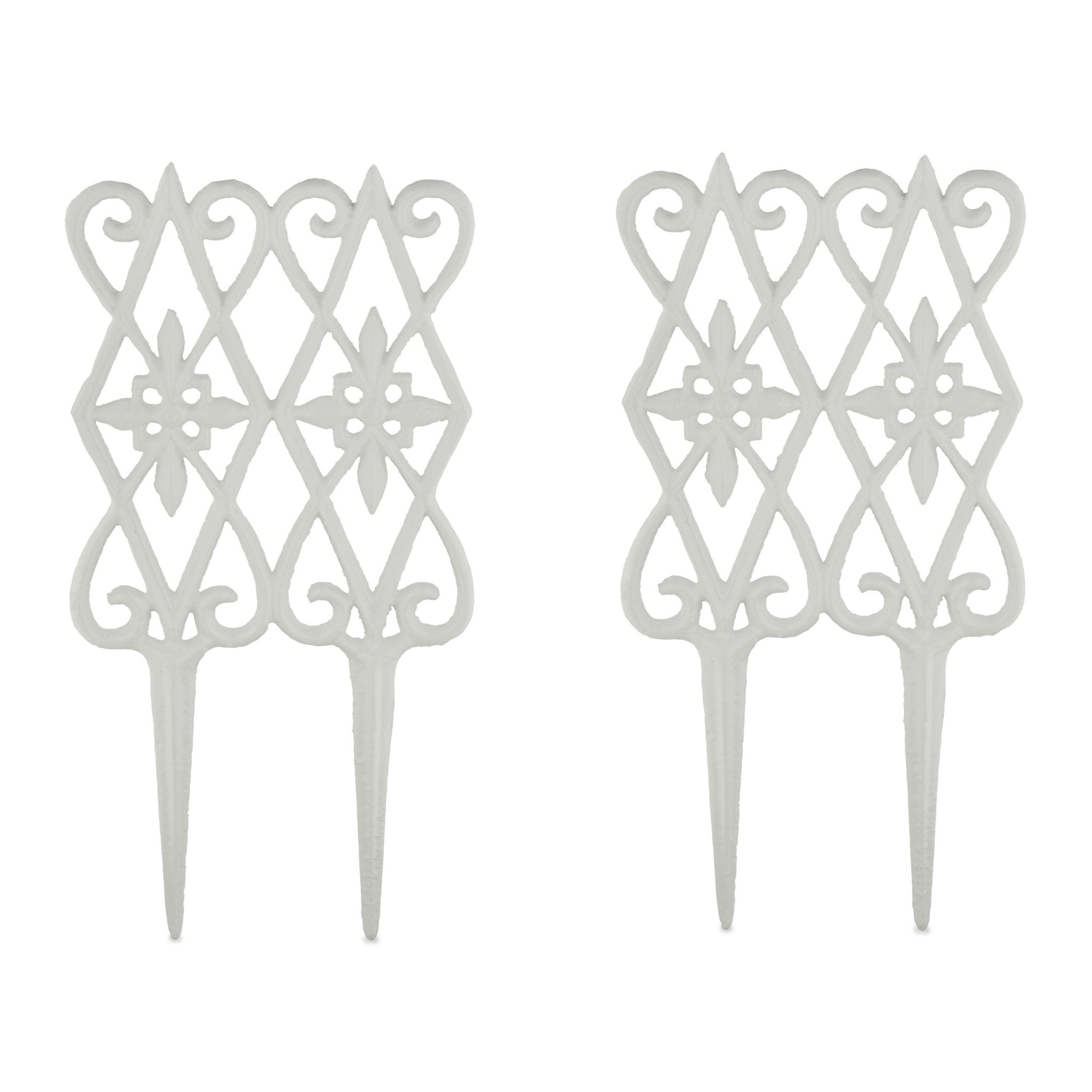 Floraler Beetzaun 2er-Set Weiss