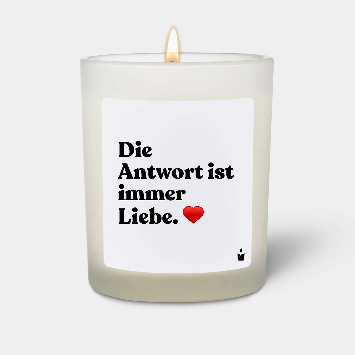 Duftkerze Weiss Woody Die Antwort ist immer Liebe.