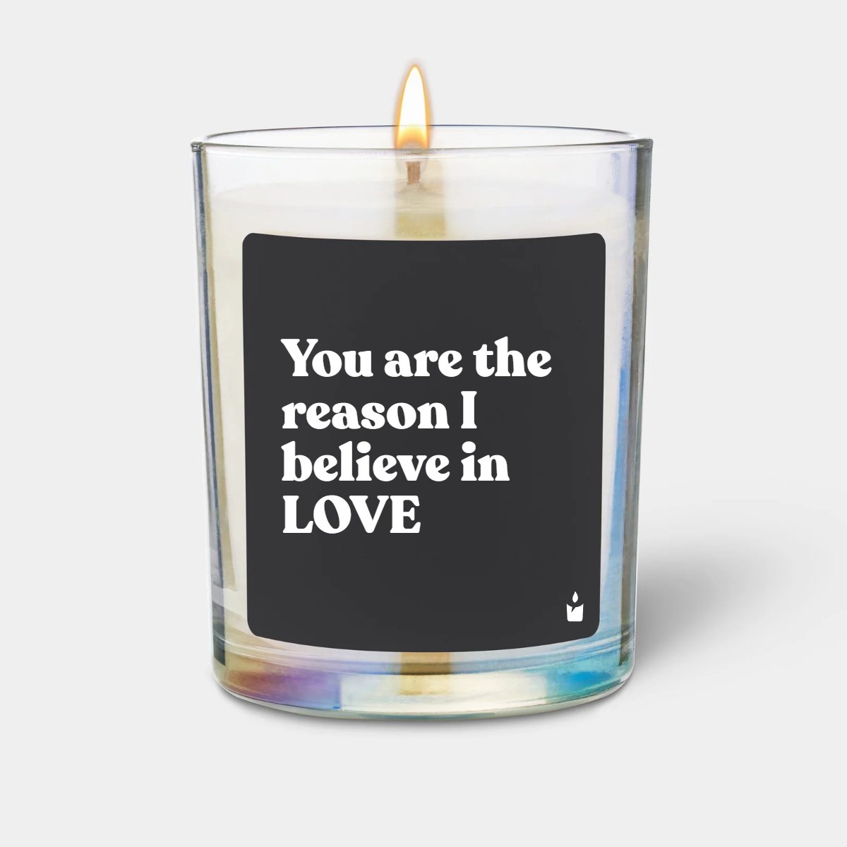 Duftkerze Rainbow Woody You are the reason I believe in love