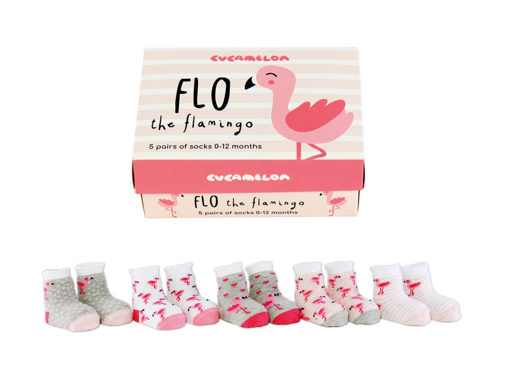 Baby Socken FLO THE FLAMINGO 0-12 Monate 5er-Set