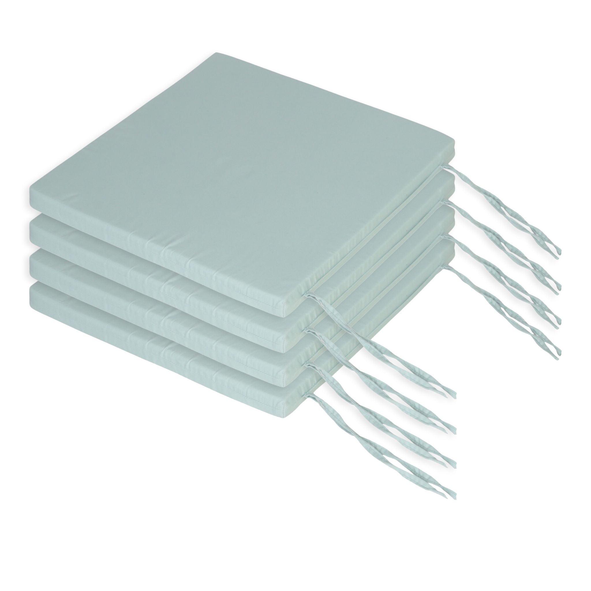 Flache Stuhlkissen 4er-Set Grün