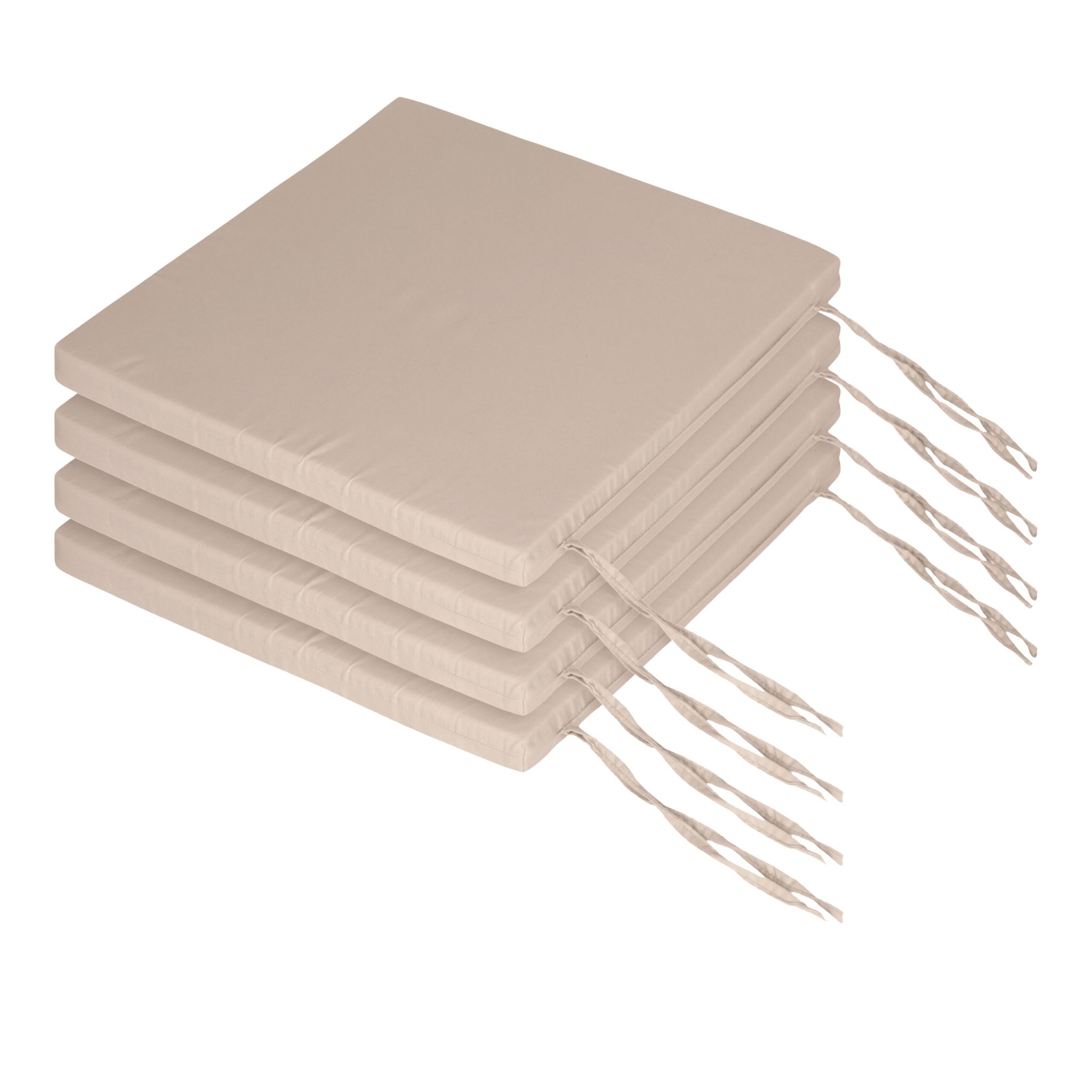Flache Stuhlkissen 4er-Set Beige