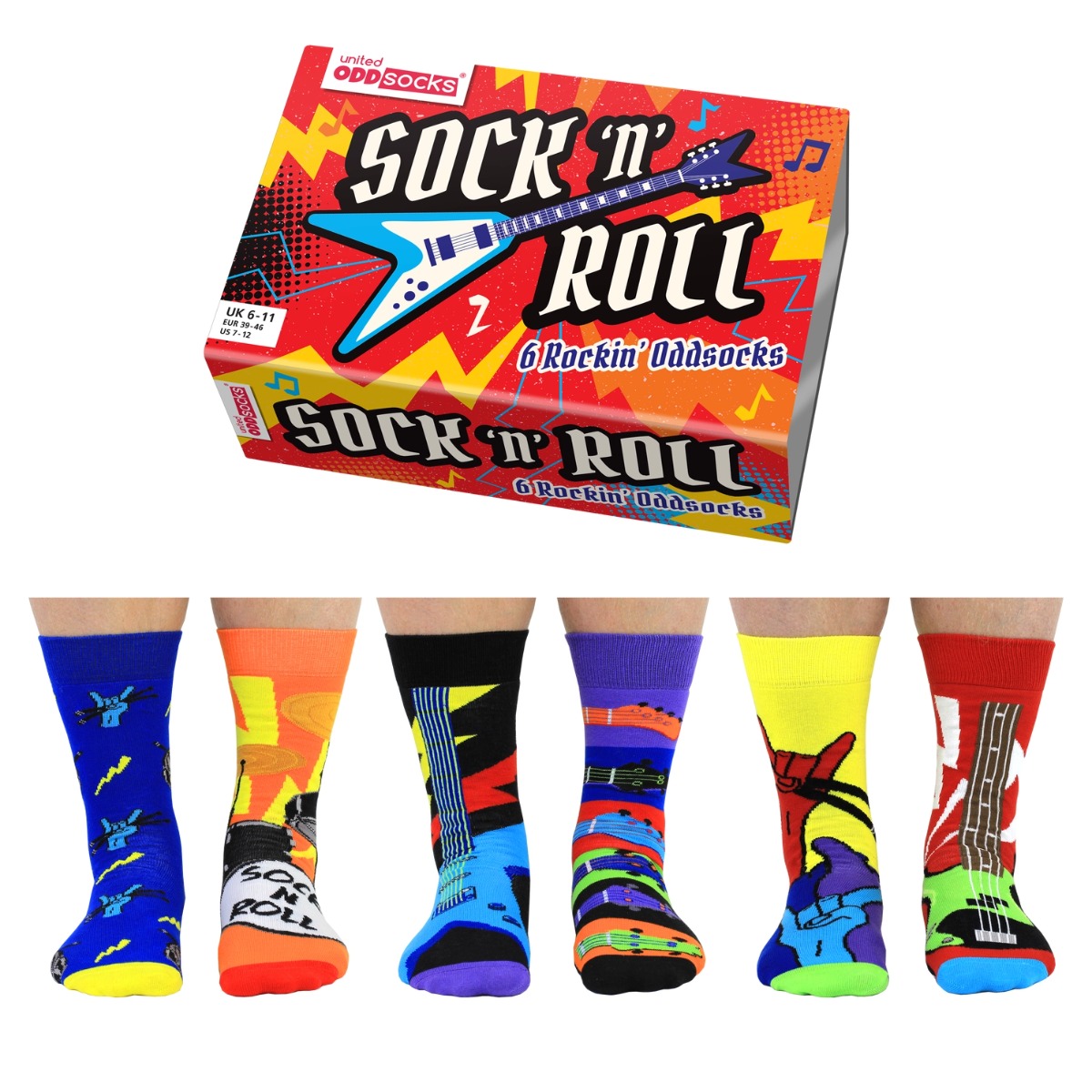 Einzelne Socken im 6er Pack SOCK ‘N’ ROLL Gr. 39-46