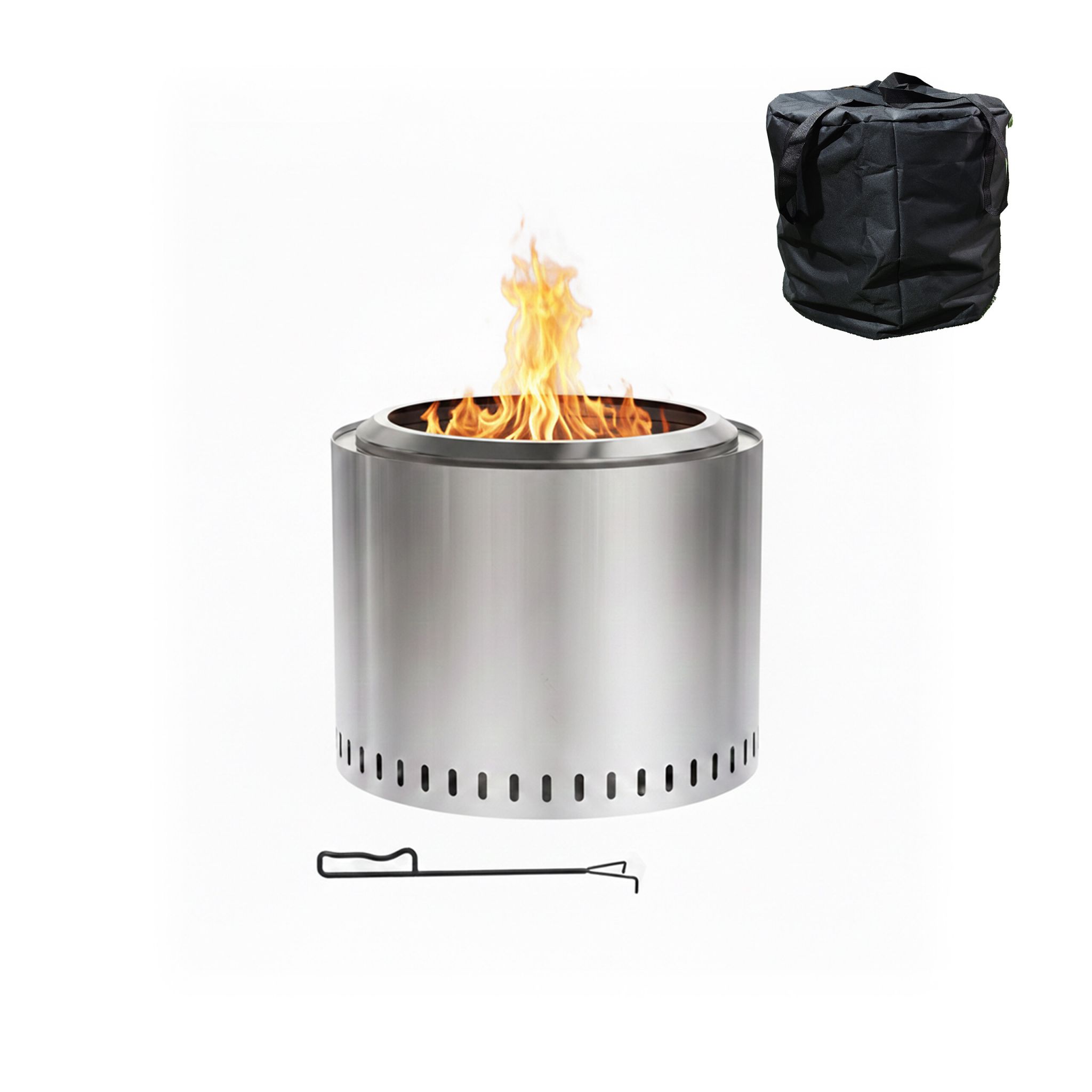 Feuerschale ohne Rauch 40 x 49cm Silber