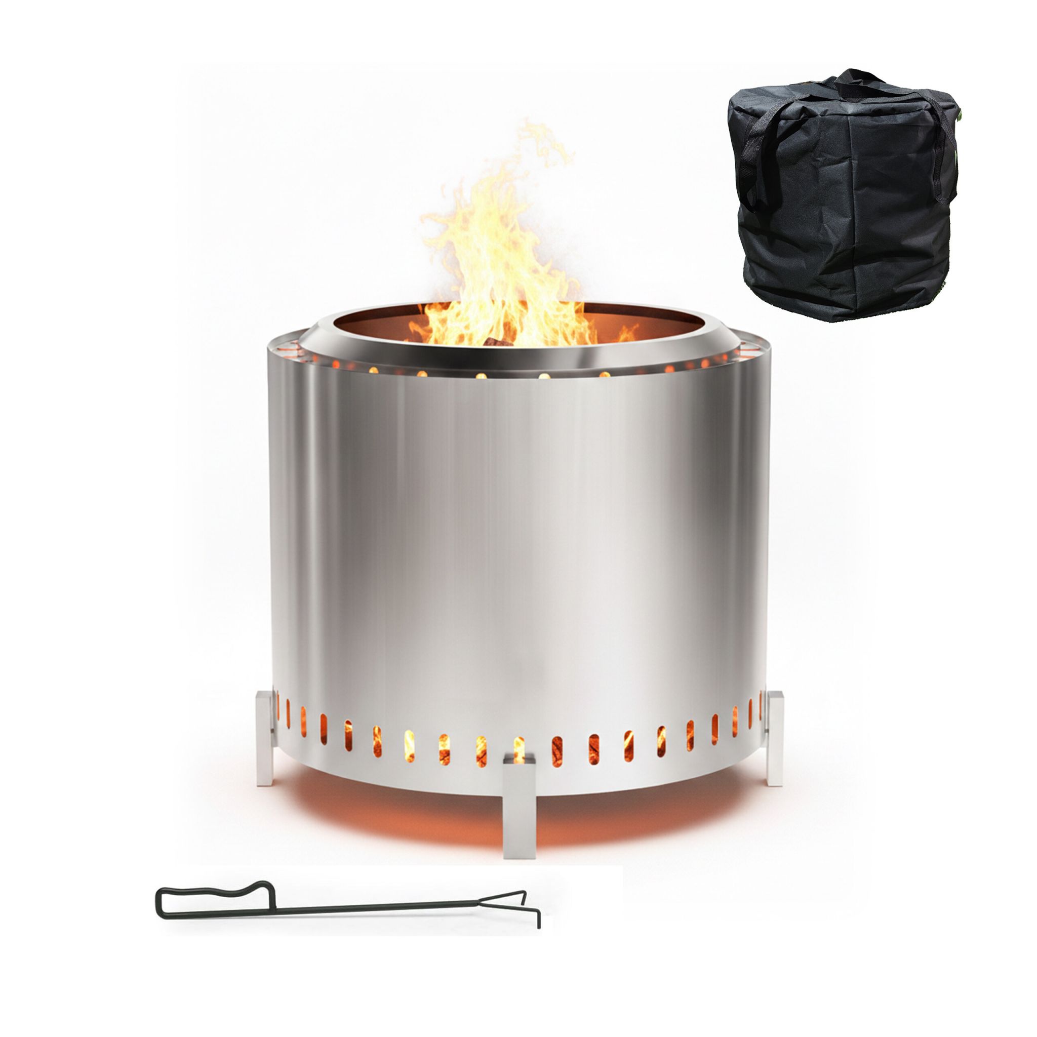 Feuerschale ohne Rauch 45 x 49cm Silber