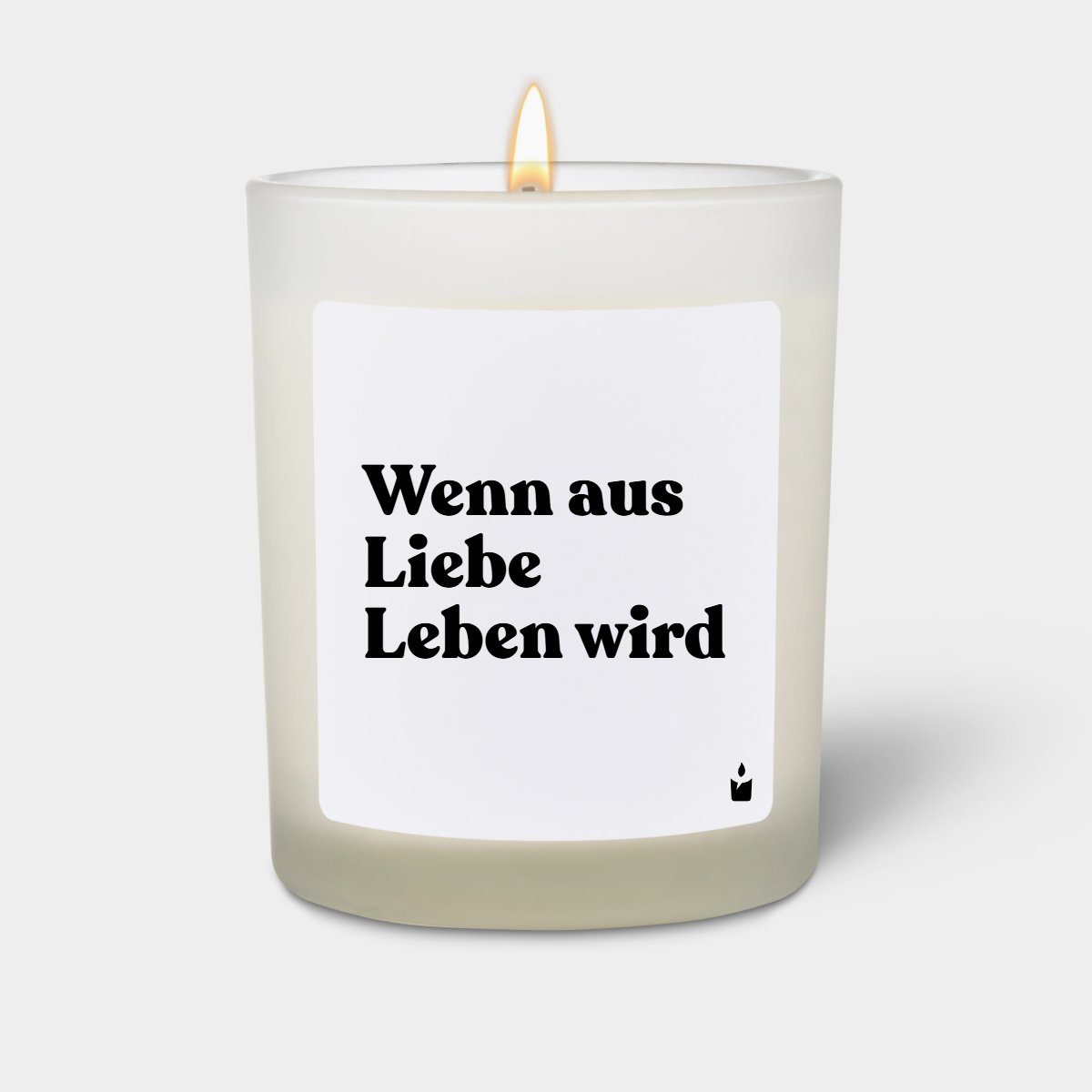 Duftkerze Weiss Flowery Wenn aus Liebe Leben wird