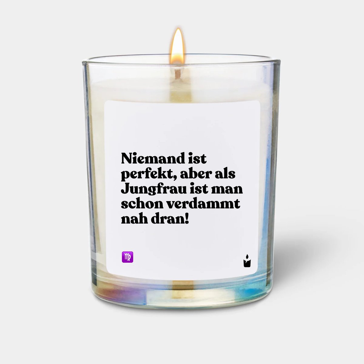 Duftkerze Rainbow Woody Niemand ist perfekt, aber als Jungfrau ist man schon verdammt nah dran!