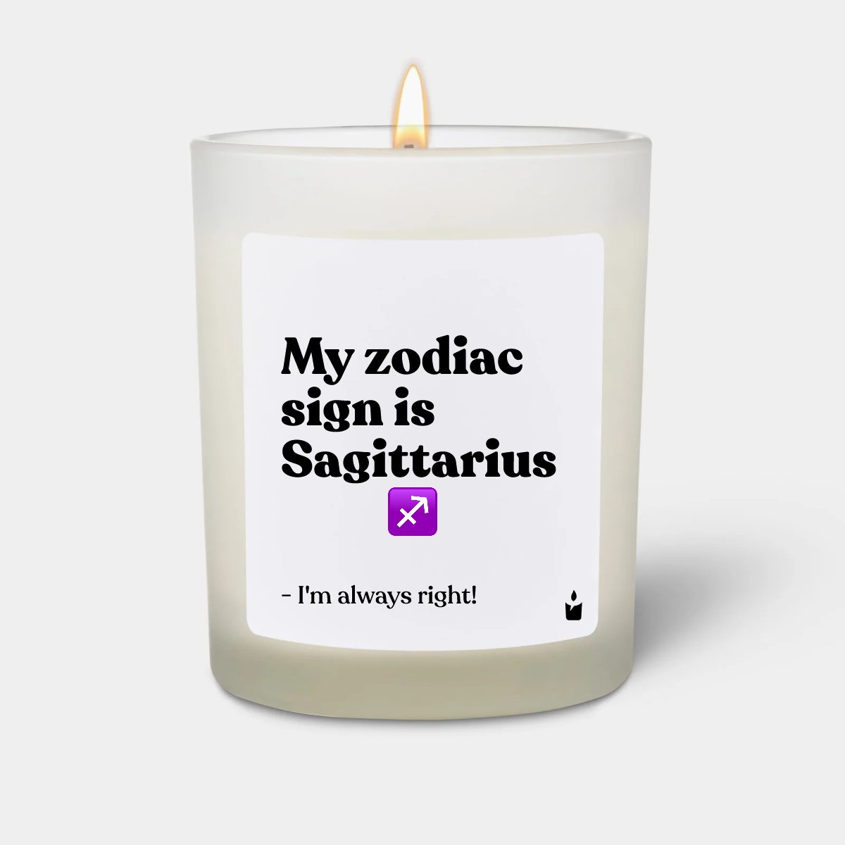 Duftkerze Weiss Woody My zodiac sign is Sagittarius - I