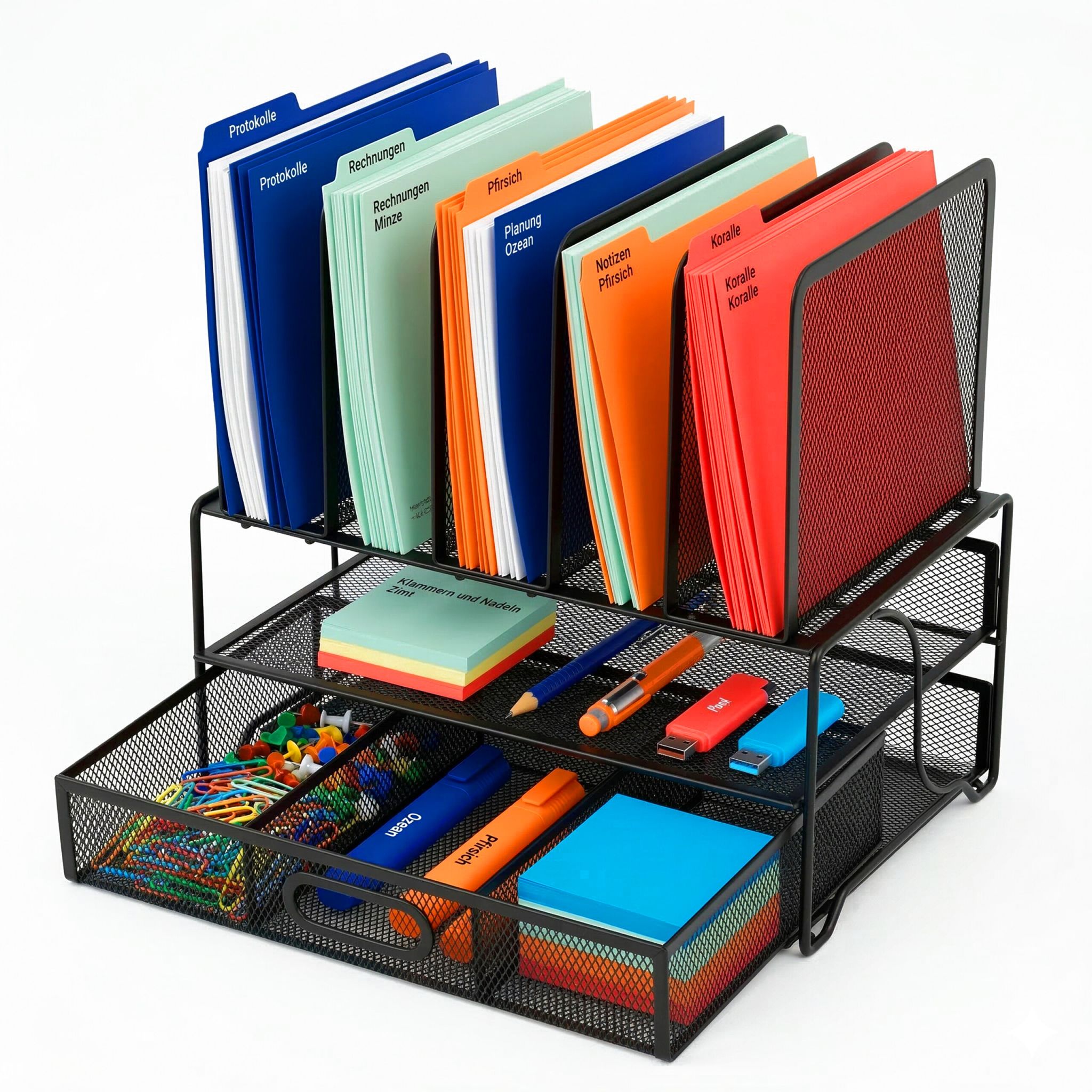 Schreibtisch Organizer Schublade Ablagen Schwarz