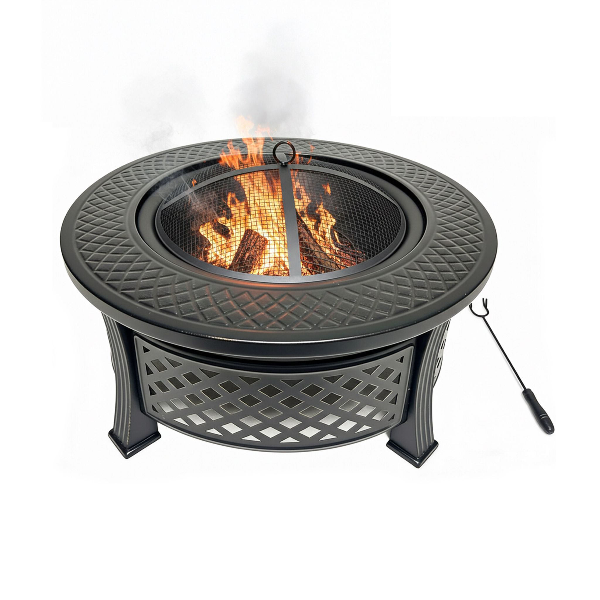 Feuerschale mit Grillrost Schwarz