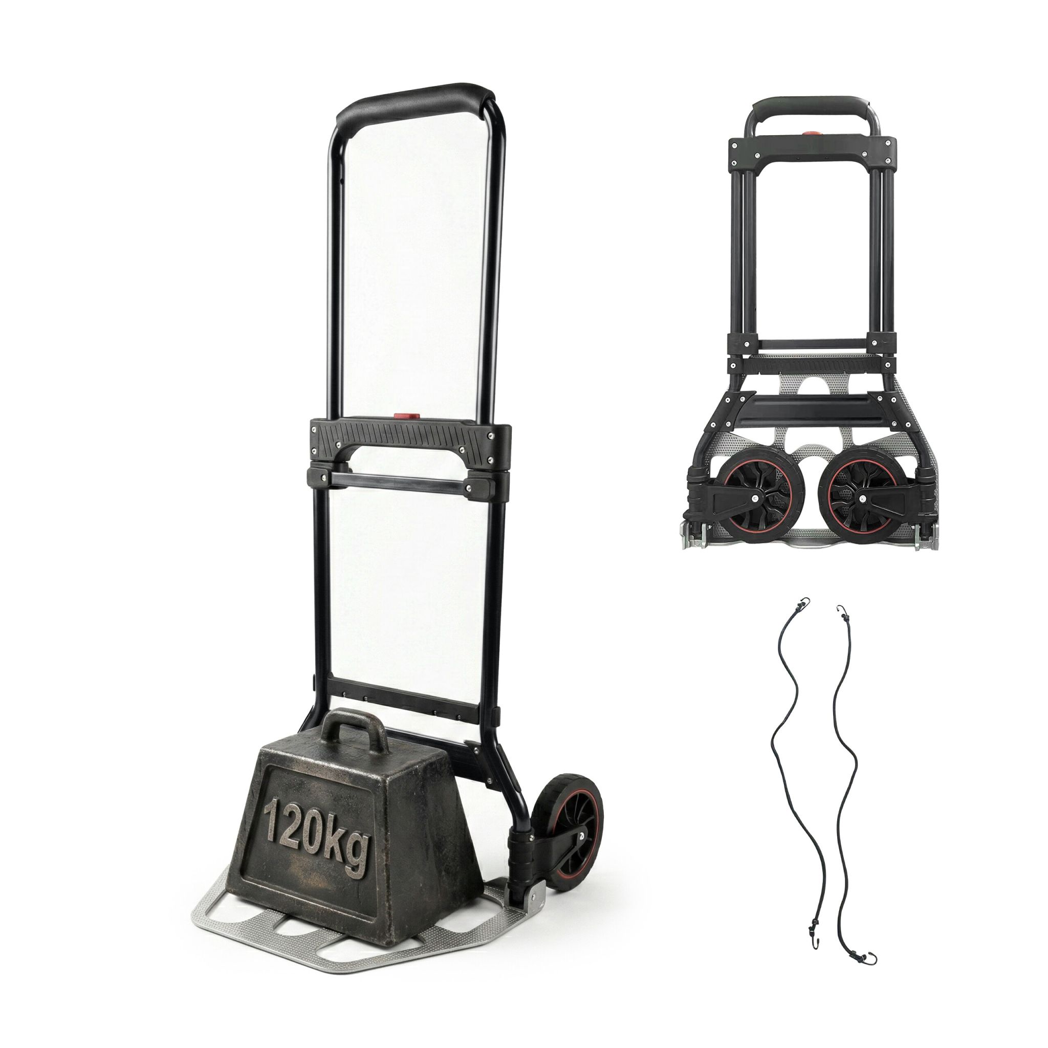 Sackkarre klappbar bis 120 kg Schwarz-Silber