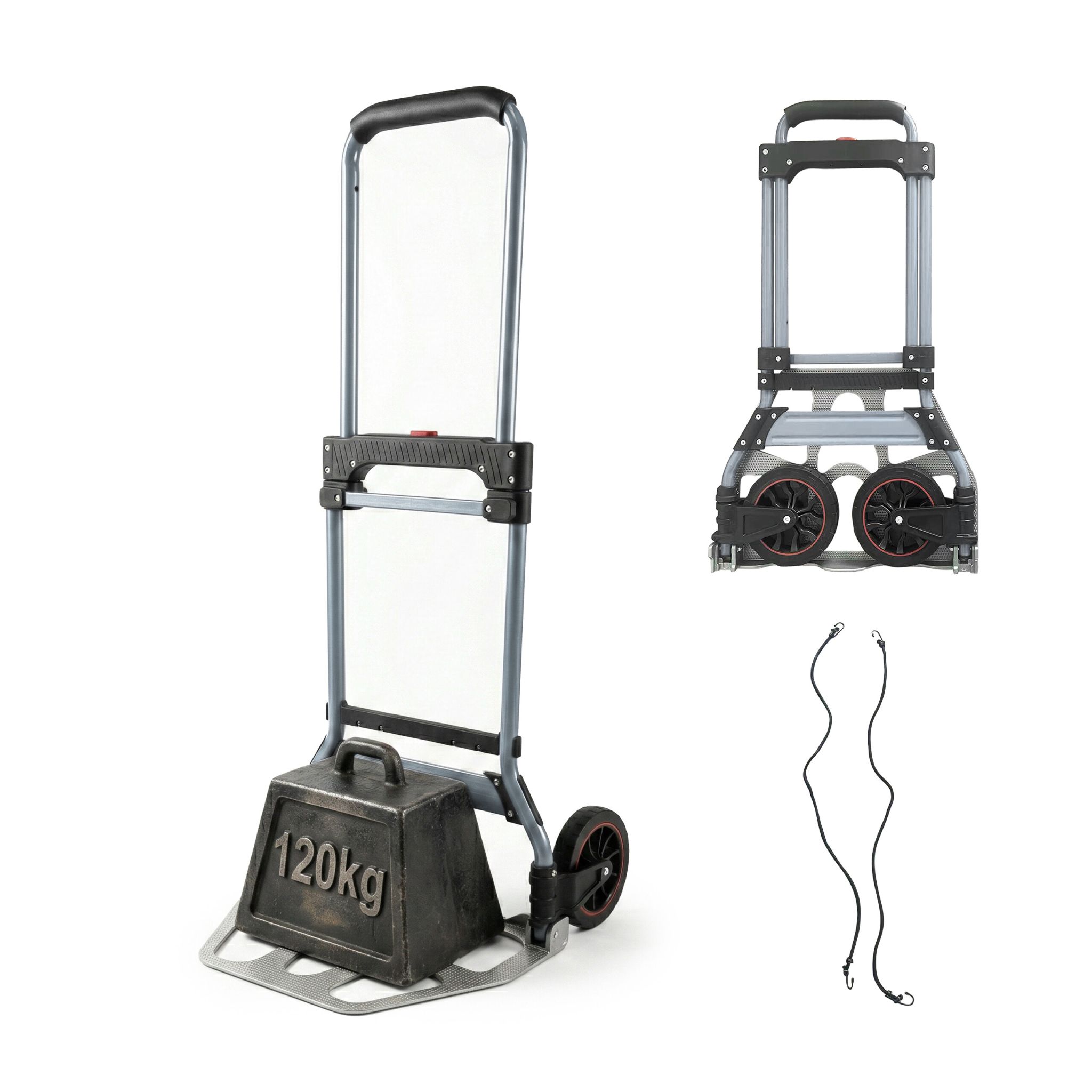 Sackkarre klappbar bis 120 kg Schwarz-Silber-Grau