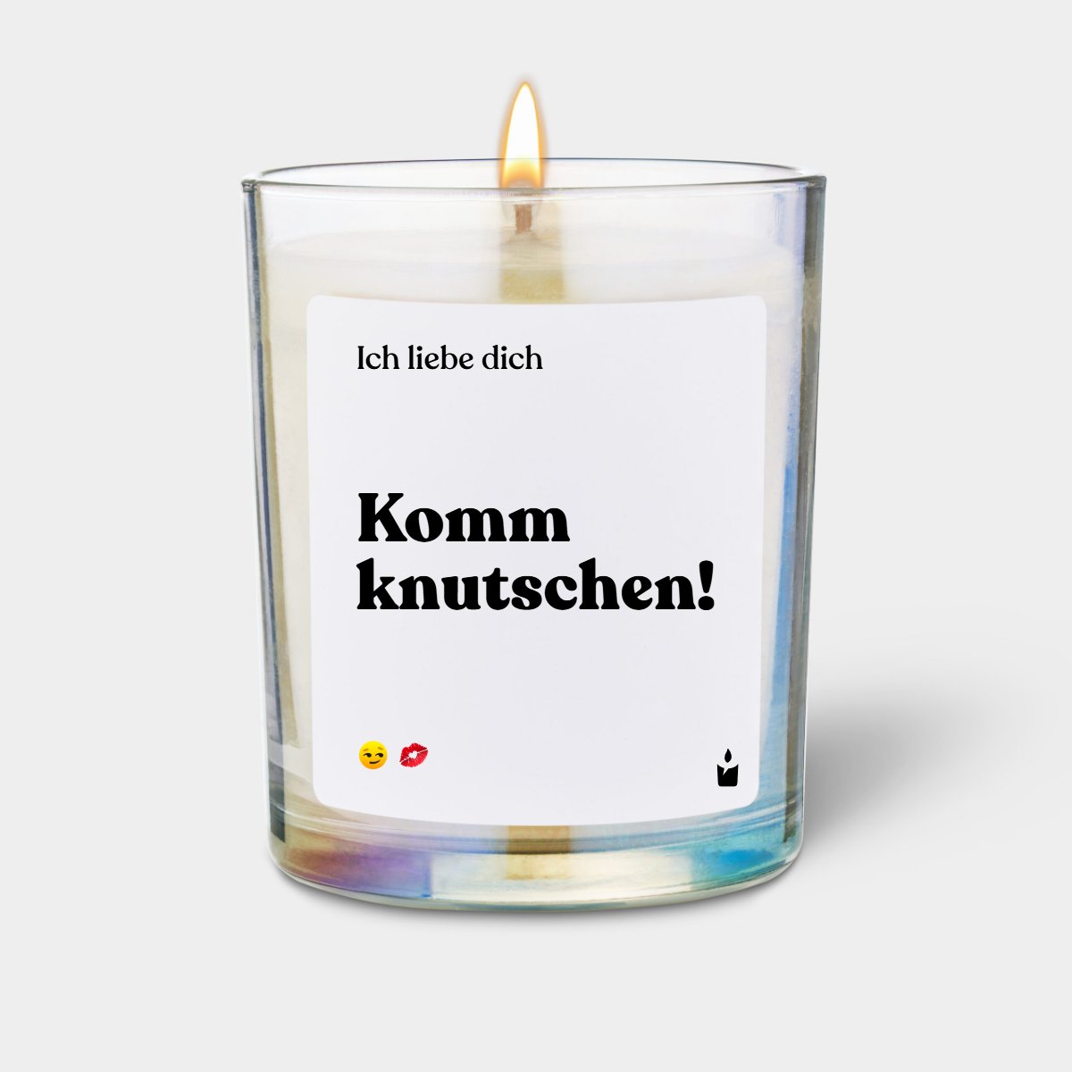 Duftkerze Rainbow Woody Ich liebe dich - komm knutschen
