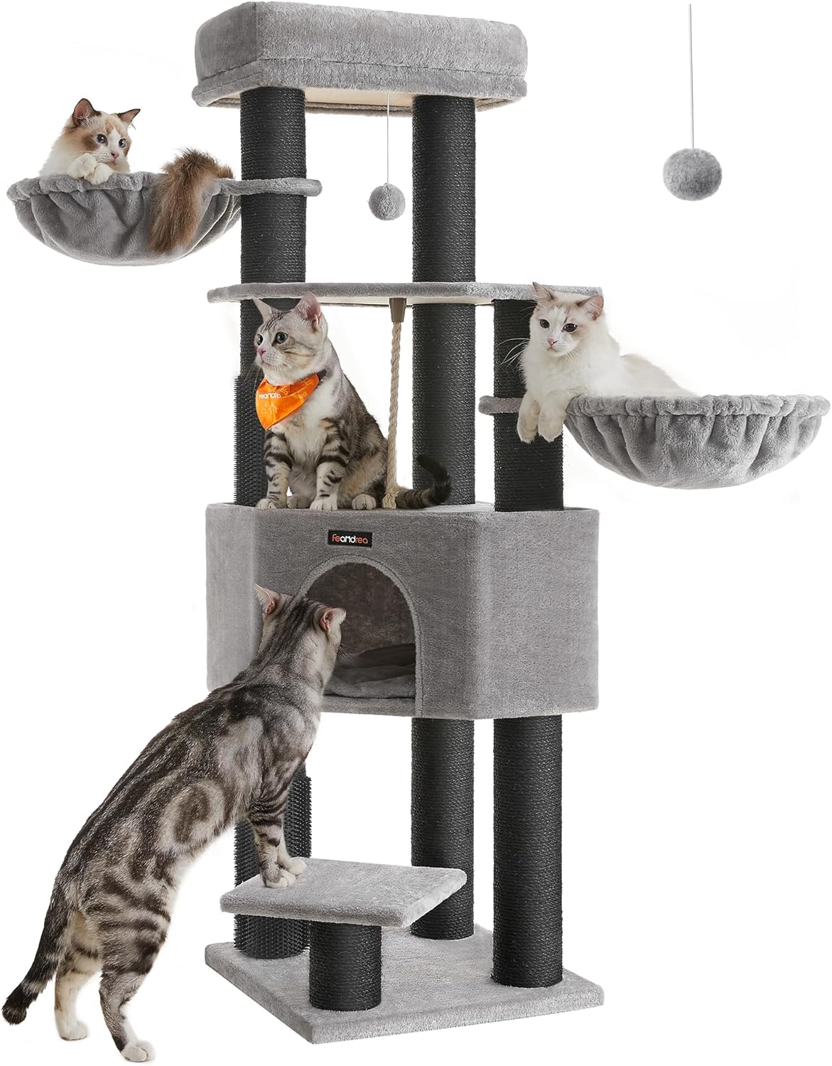 Kratzbaum für grosse Katzen Taubengrau-Schwarz
