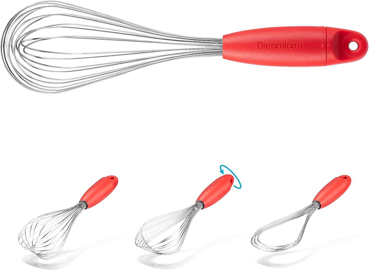 Flisk Schneebesen mit Faltfunktion Rot