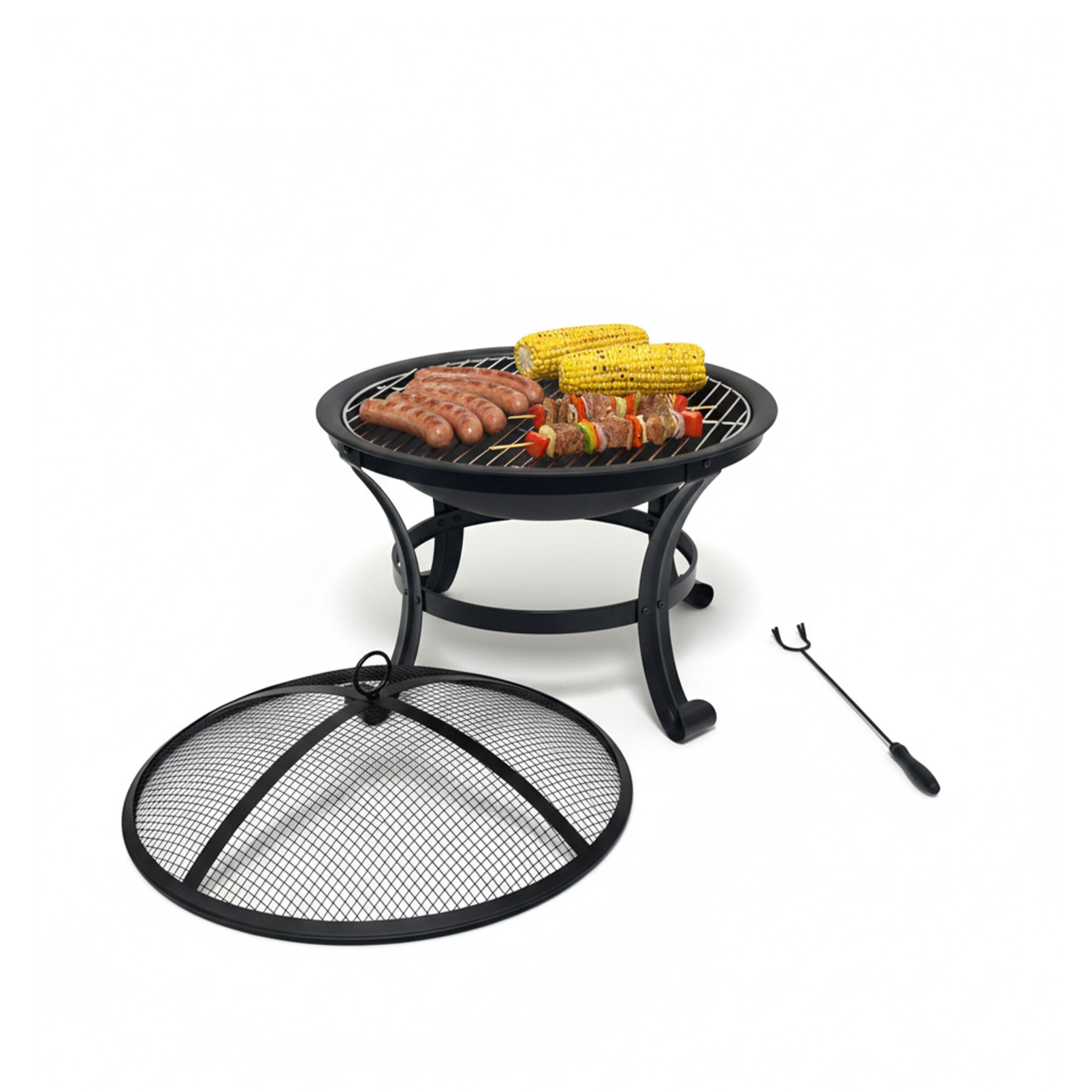 Feuerschale mit Grillrost Schwarz
