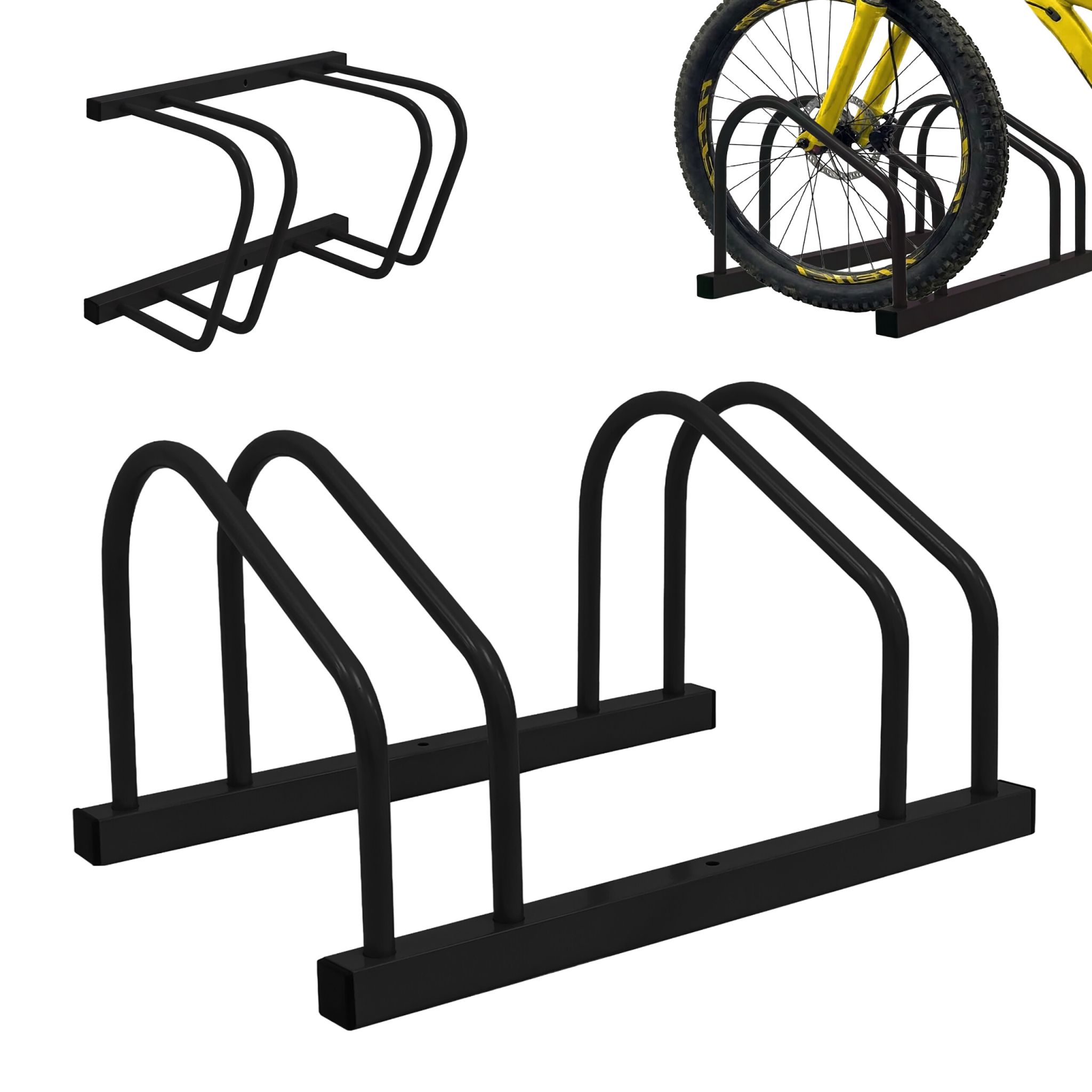 Fahrradständer für Boden und Wandmontage Schwarz