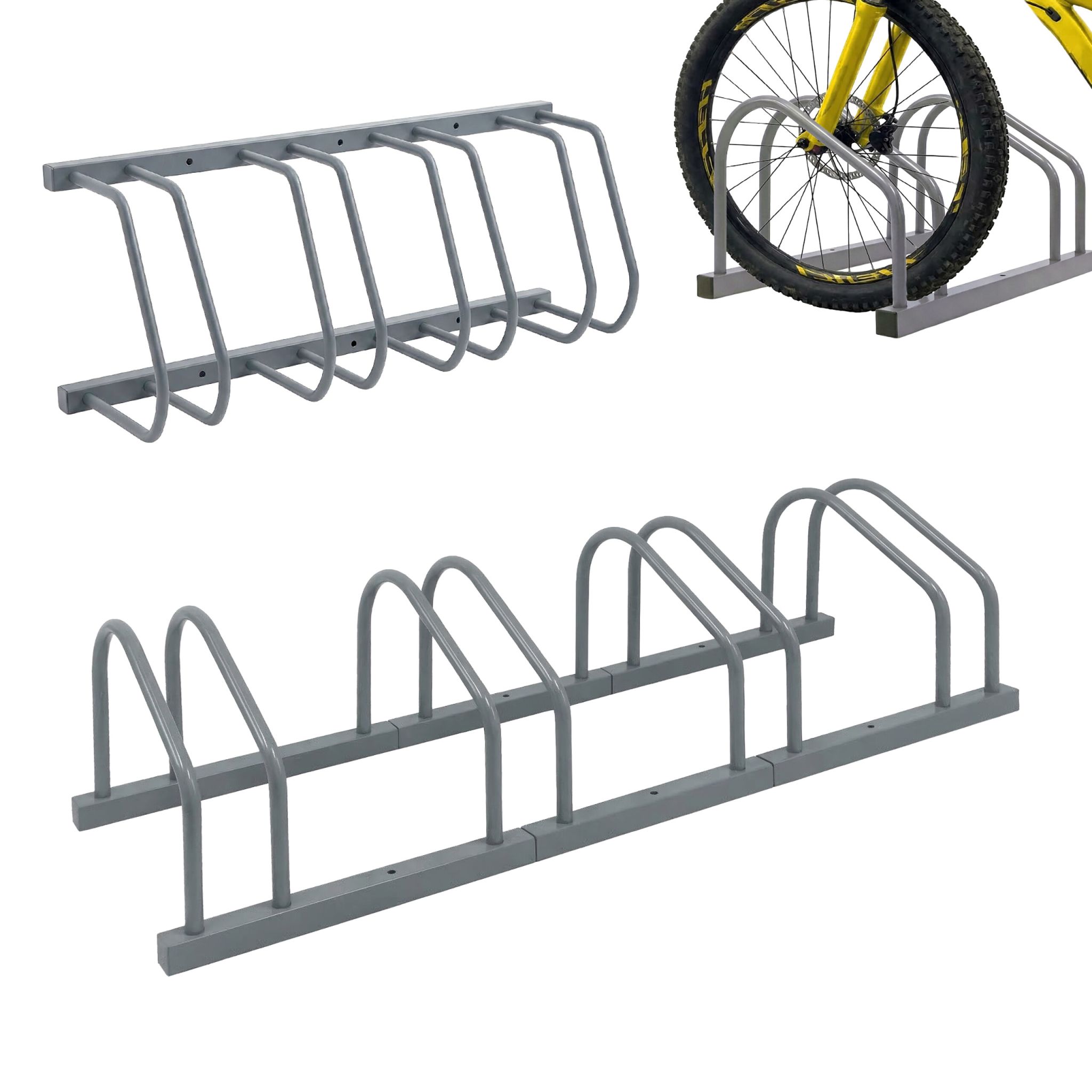 Fahrradständer für Boden und Wandmontage Silber