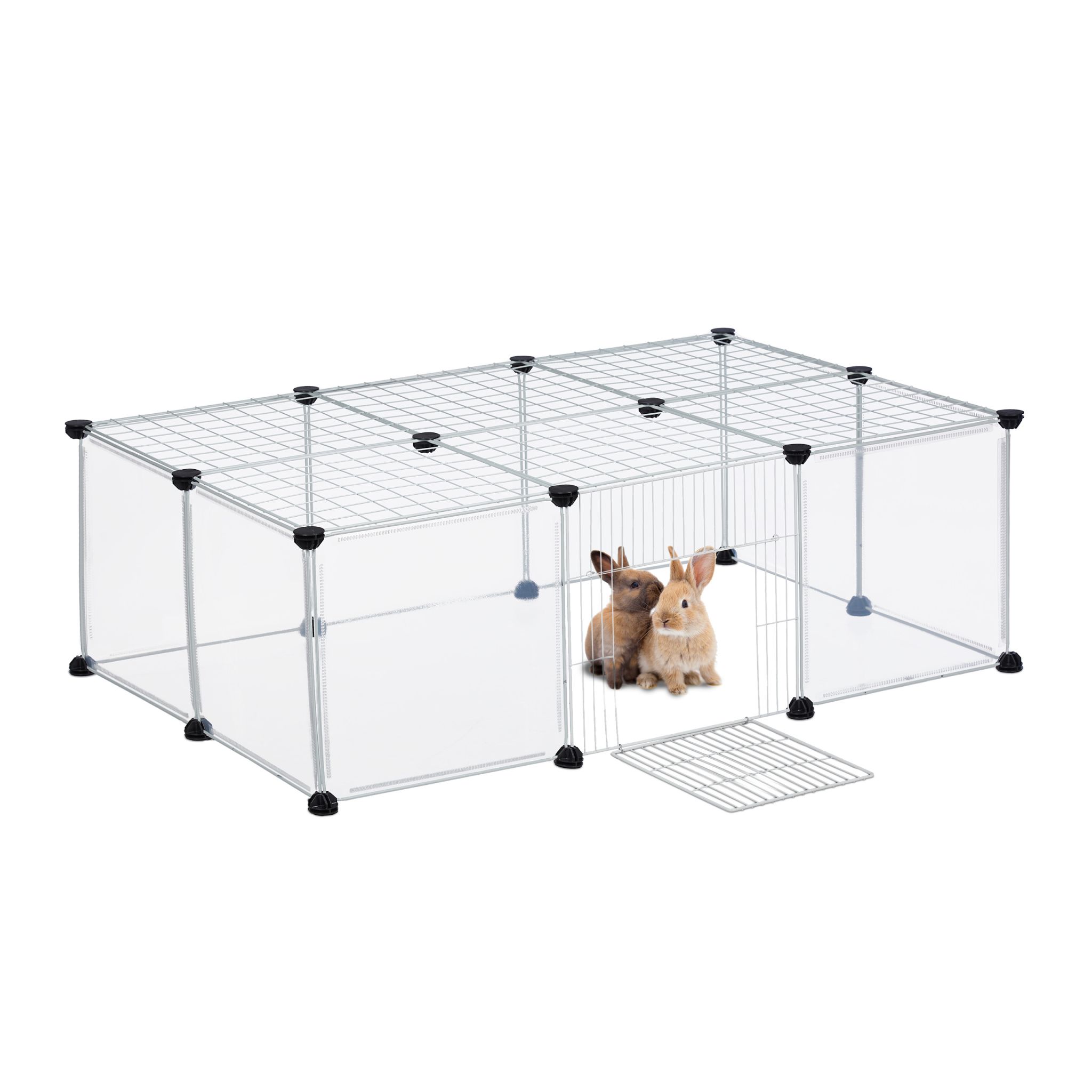 Freilaufgehege 16tlg. Schwarz-Transparent