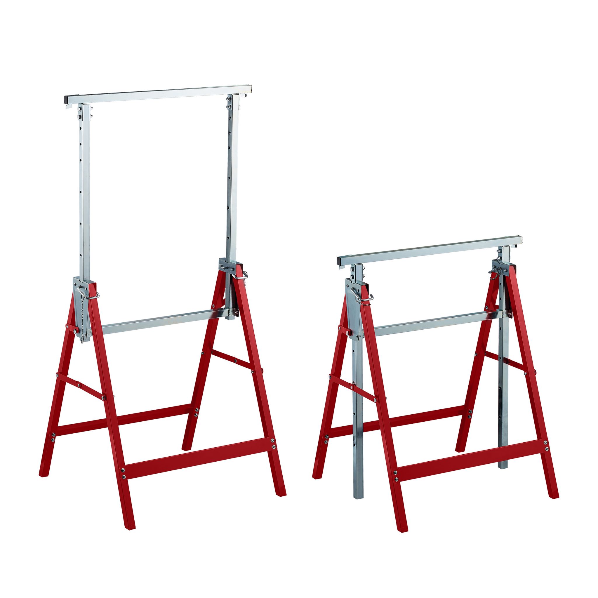 Klappbock 2er-Set höhenverstellbar Rot-Silber