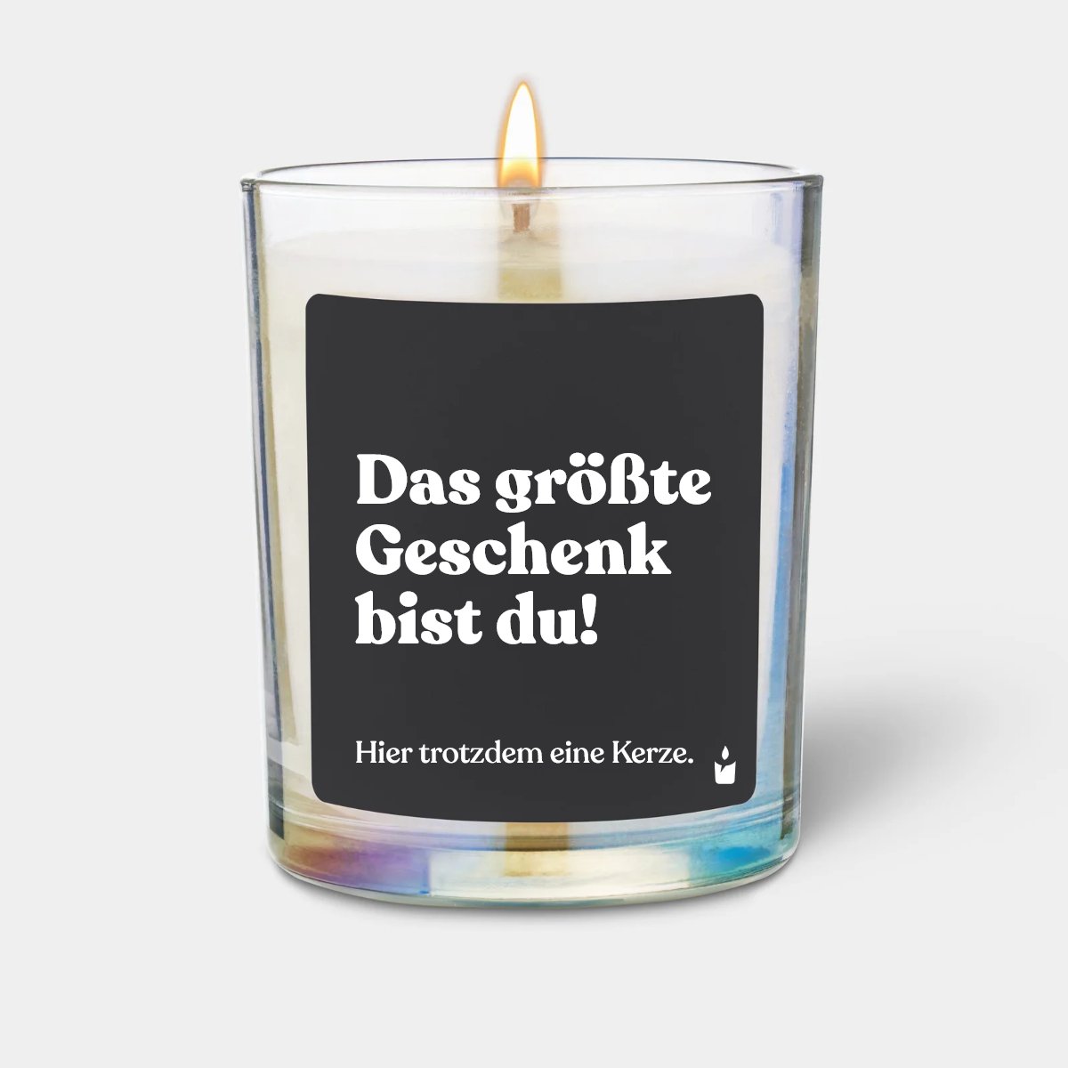 Duftkerze Rainbow Woody Das größte Geschenk bist du! Hier trotzdem eine Kerze.