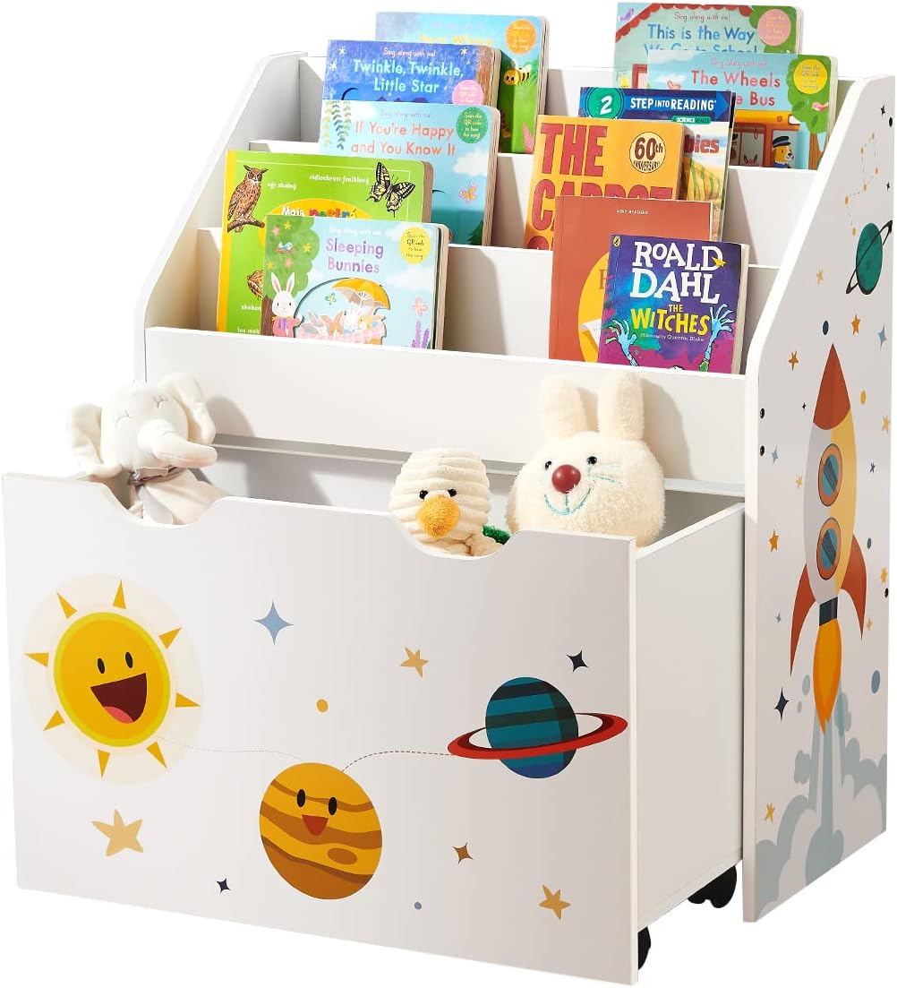 Spielzeugregal Kinderzimmer mit Spielzeugkiste Weiss