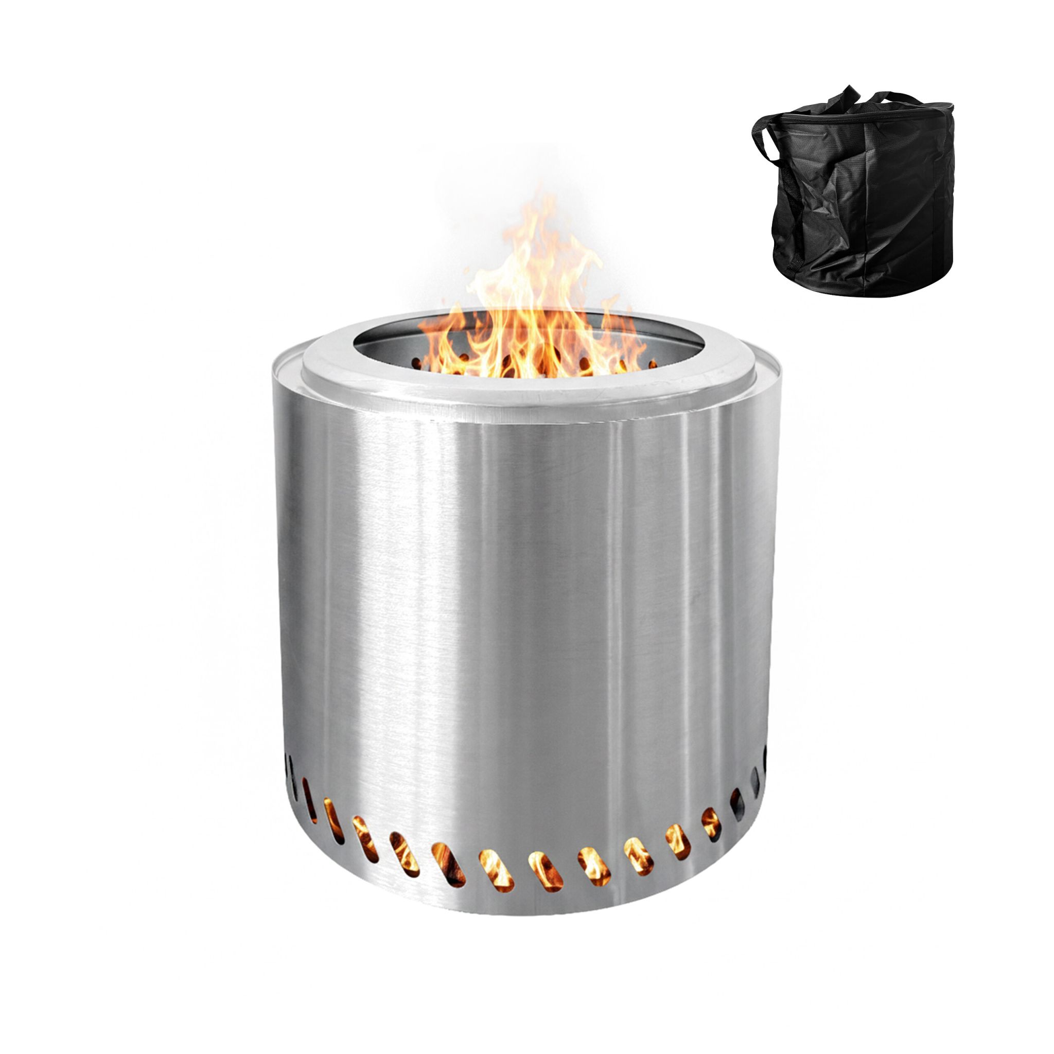 Feuerschale ohne Rauch Ø 38cm Silber