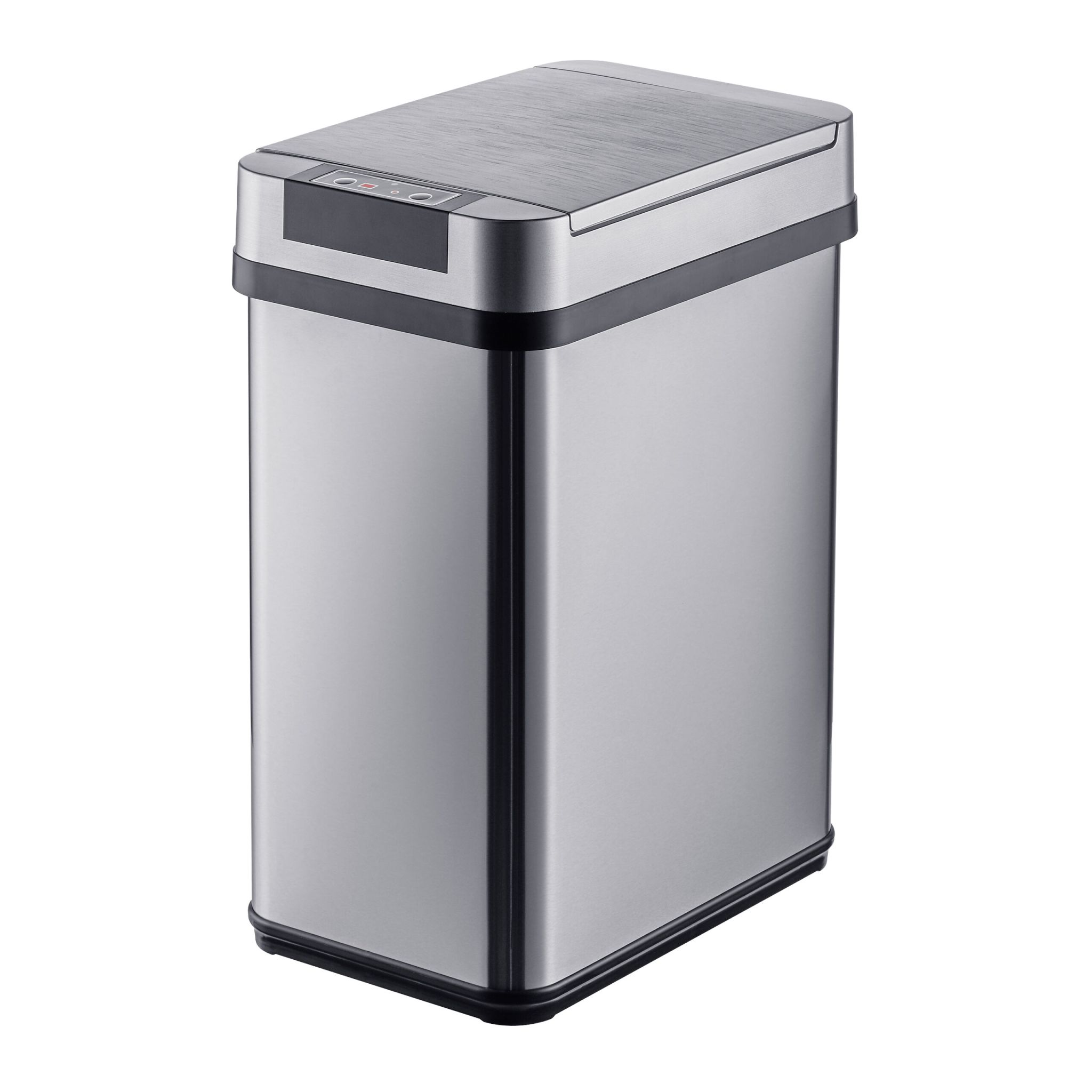 Edelstahl Mülleimer mit Sensor Schwarz-Silber