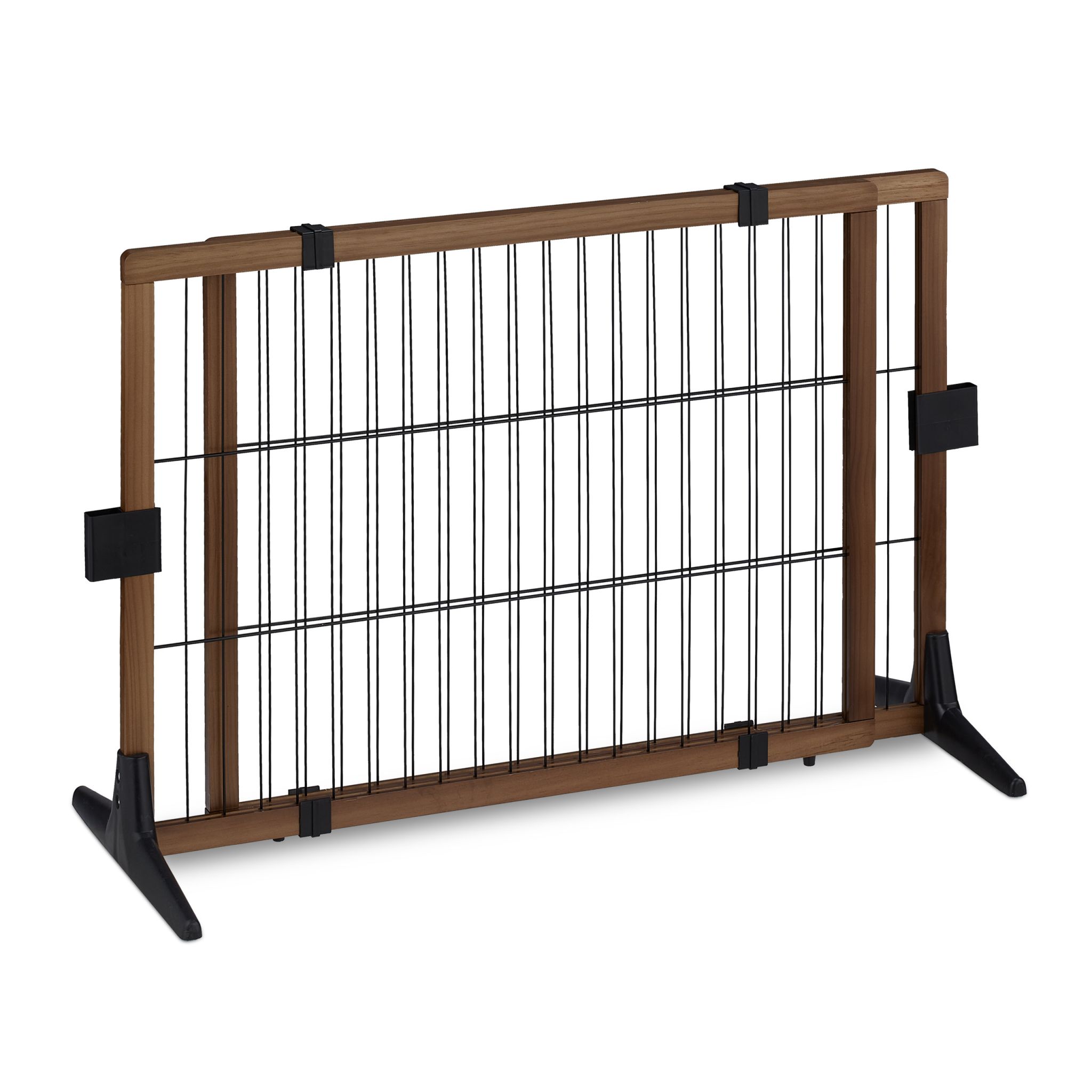 Ausziehbares Absperrgitter 71cm hoch Dunkelbraun-Schwarz
