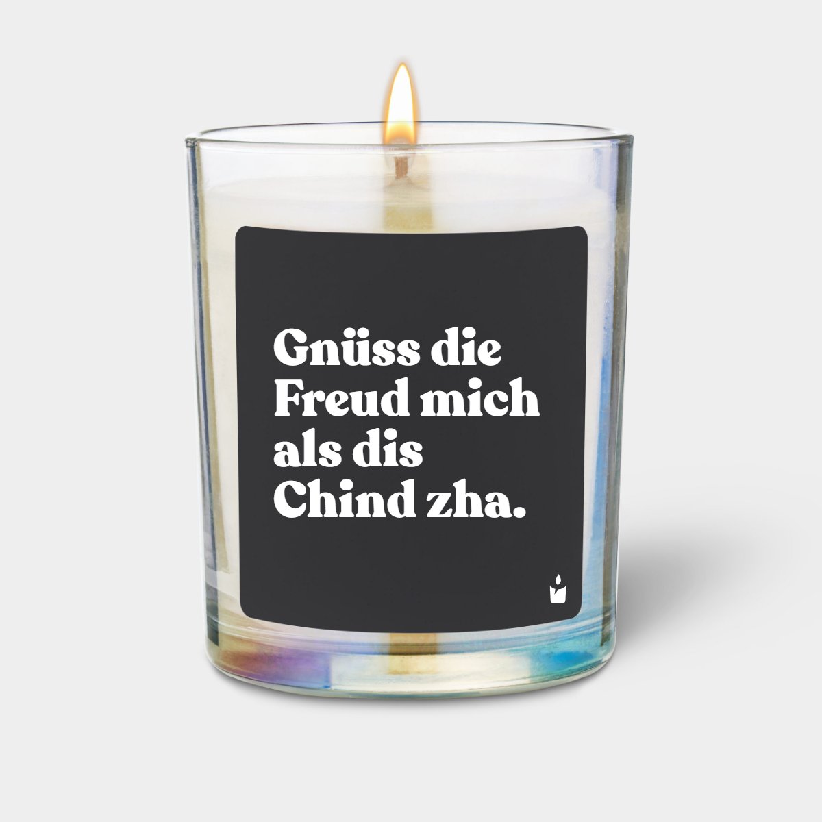 Duftkerze Rainbow Flowery Gnüss die Freud mich als dis Chind zha.
