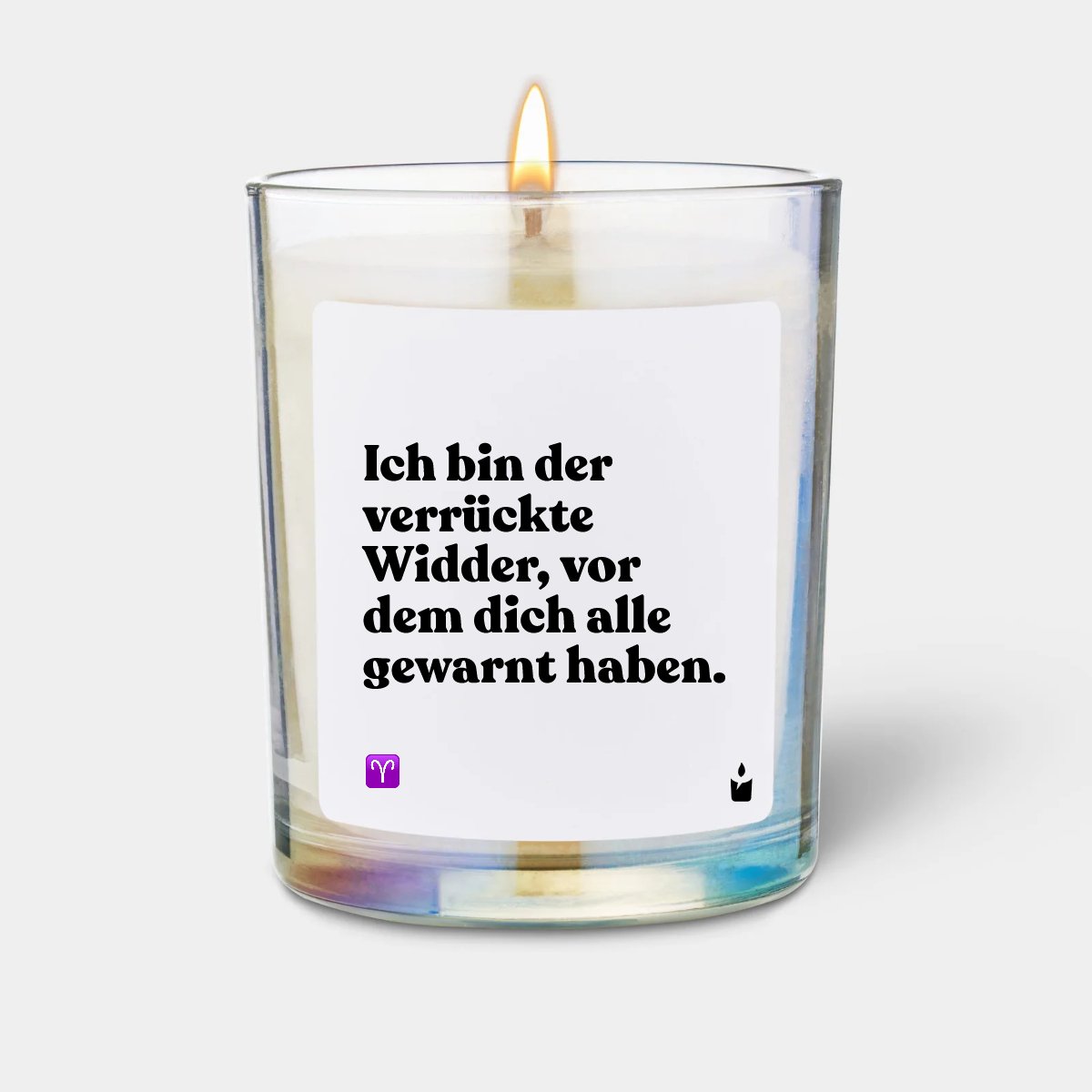 Duftkerze Rainbow Woody Ich bin der verrückte Widder, vor dem dich alle gewarnt haben.