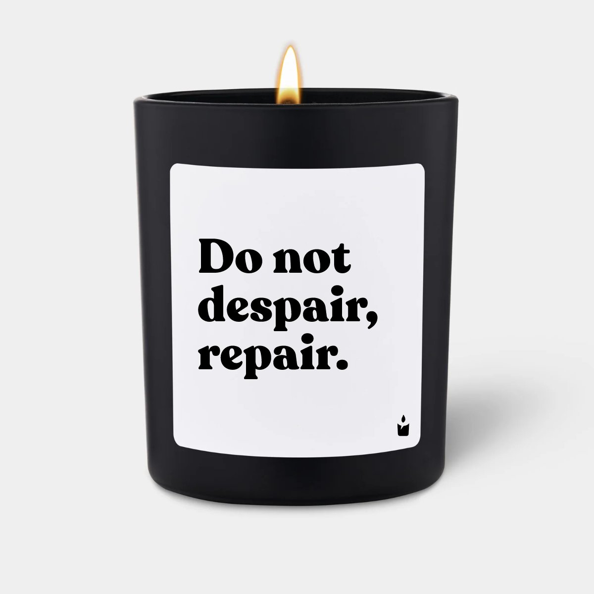 Duftkerze Schwarz Woody Do not despair, repair.