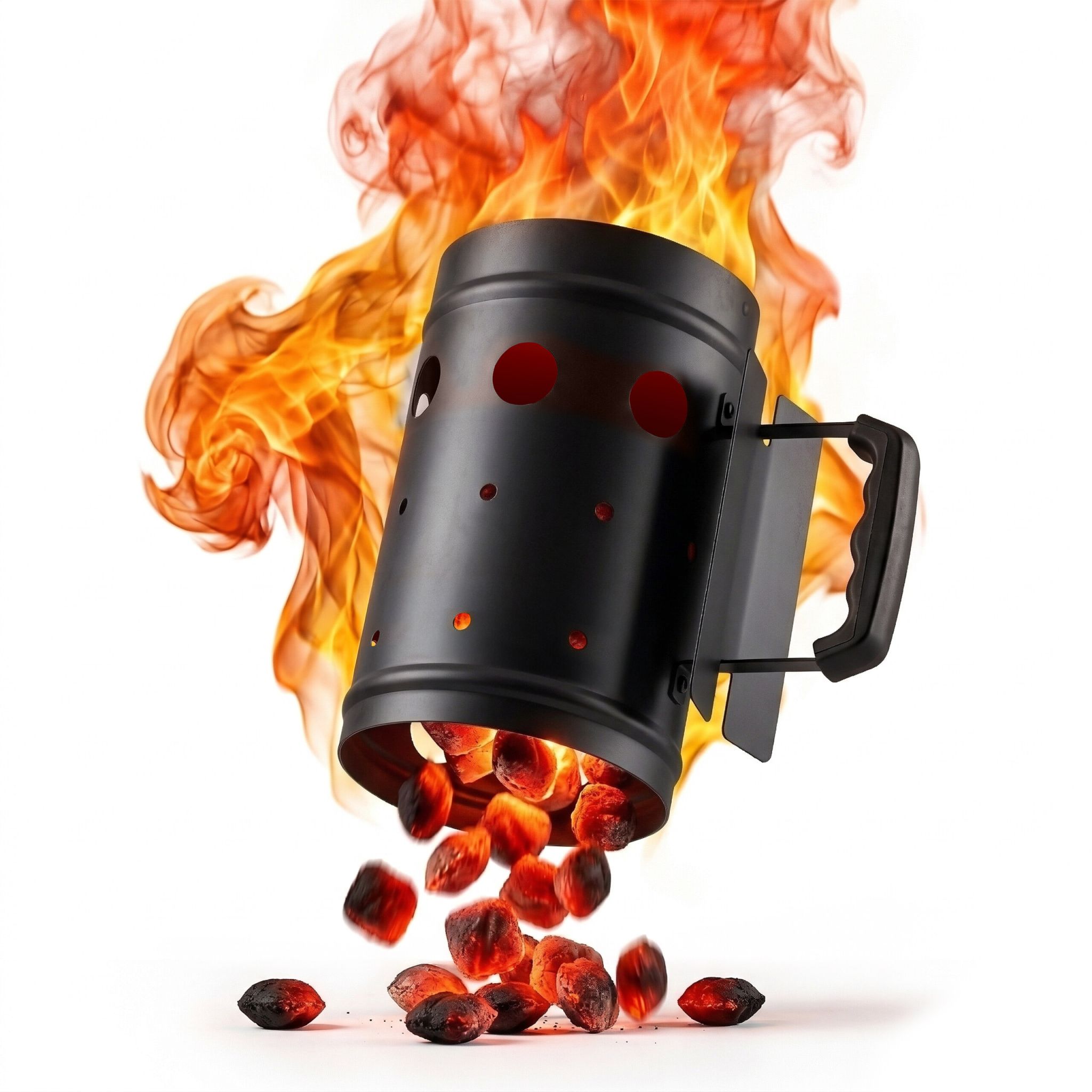 Anzündkamin für den Grill Schwarz