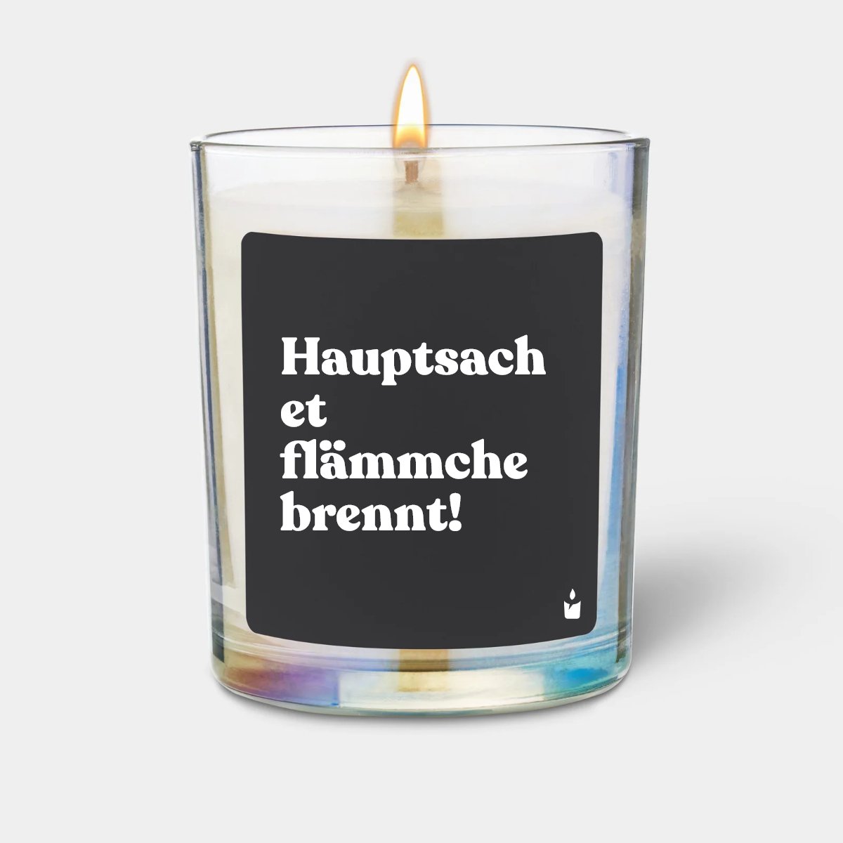 Duftkerze Rainbow Woody Hauptsach et flämmche brennt!