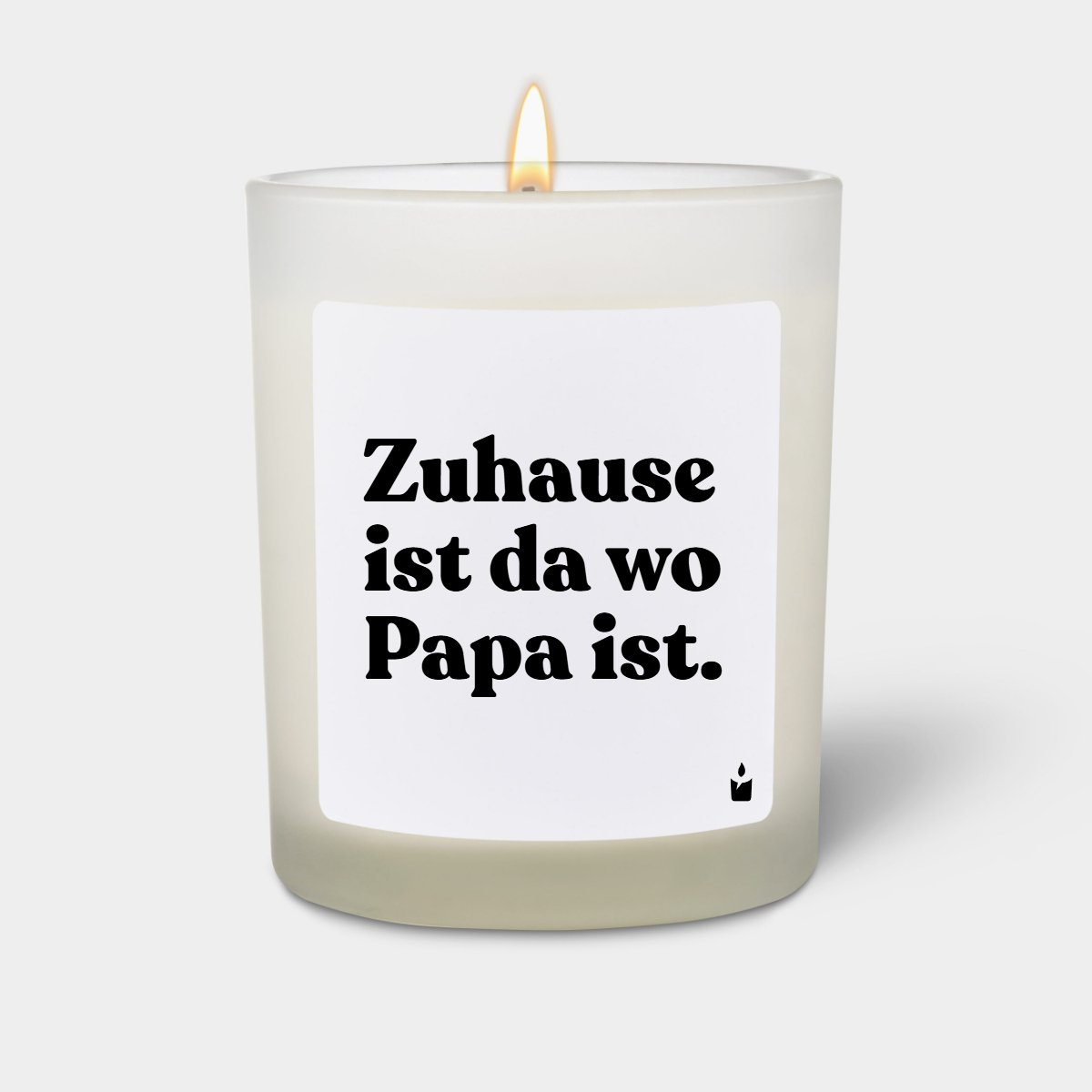 Duftkerze Weiss Woody Zuhause ist da wo Papa ist.