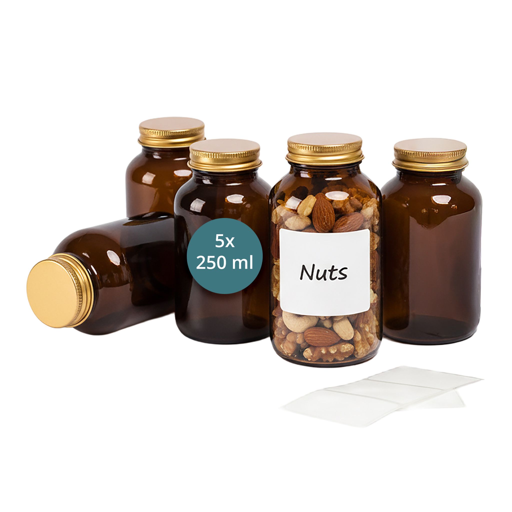 Braungläser 5er-Set 250ml Braun-Gold