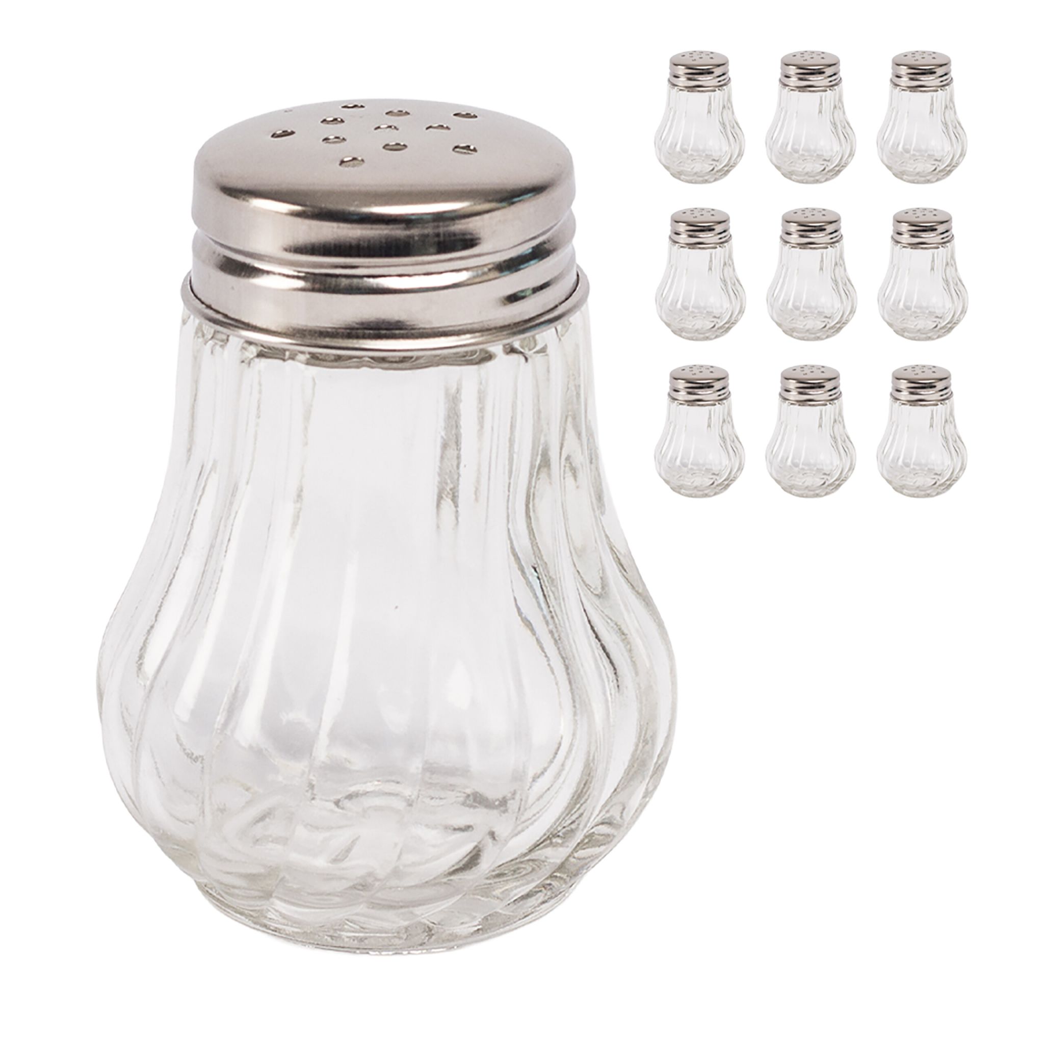 Salz- und Pfefferstreuer 10er-Set Silber-Transparent