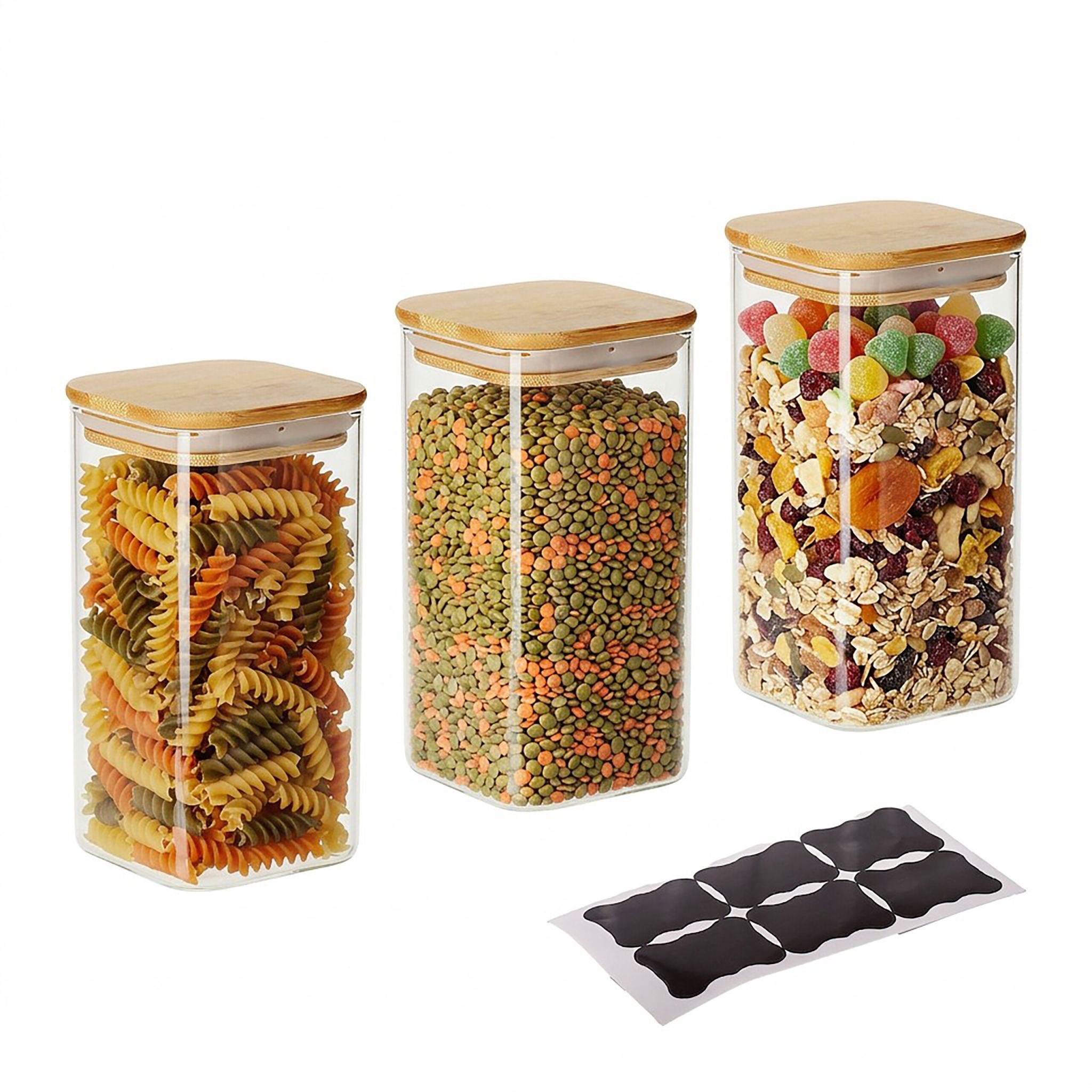 Vorratsgläser mit Deckel 1500ml 3er-Set Transparent
