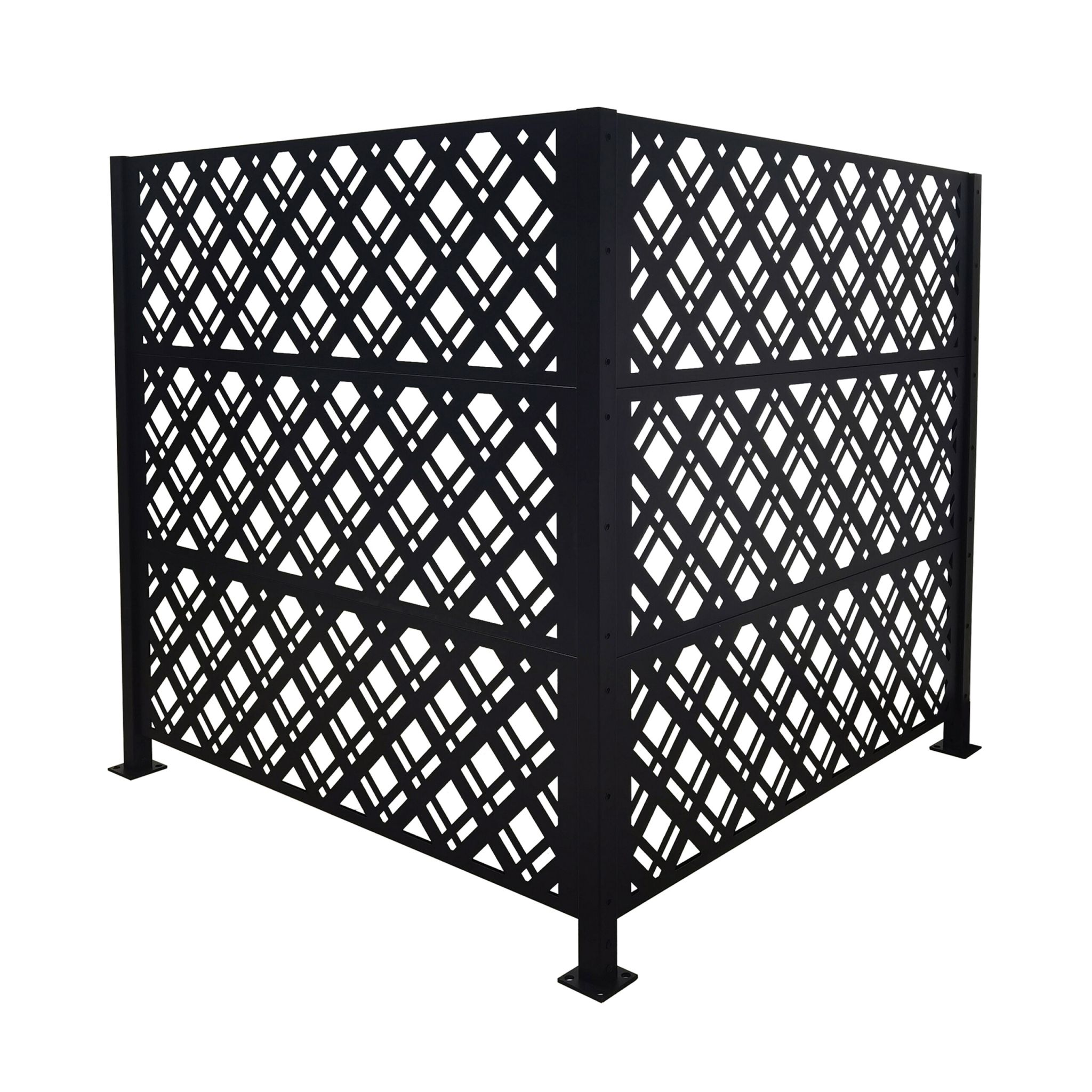 Mülltonnenverkleidung 120cm Höhe Rautenmuster Schwarz