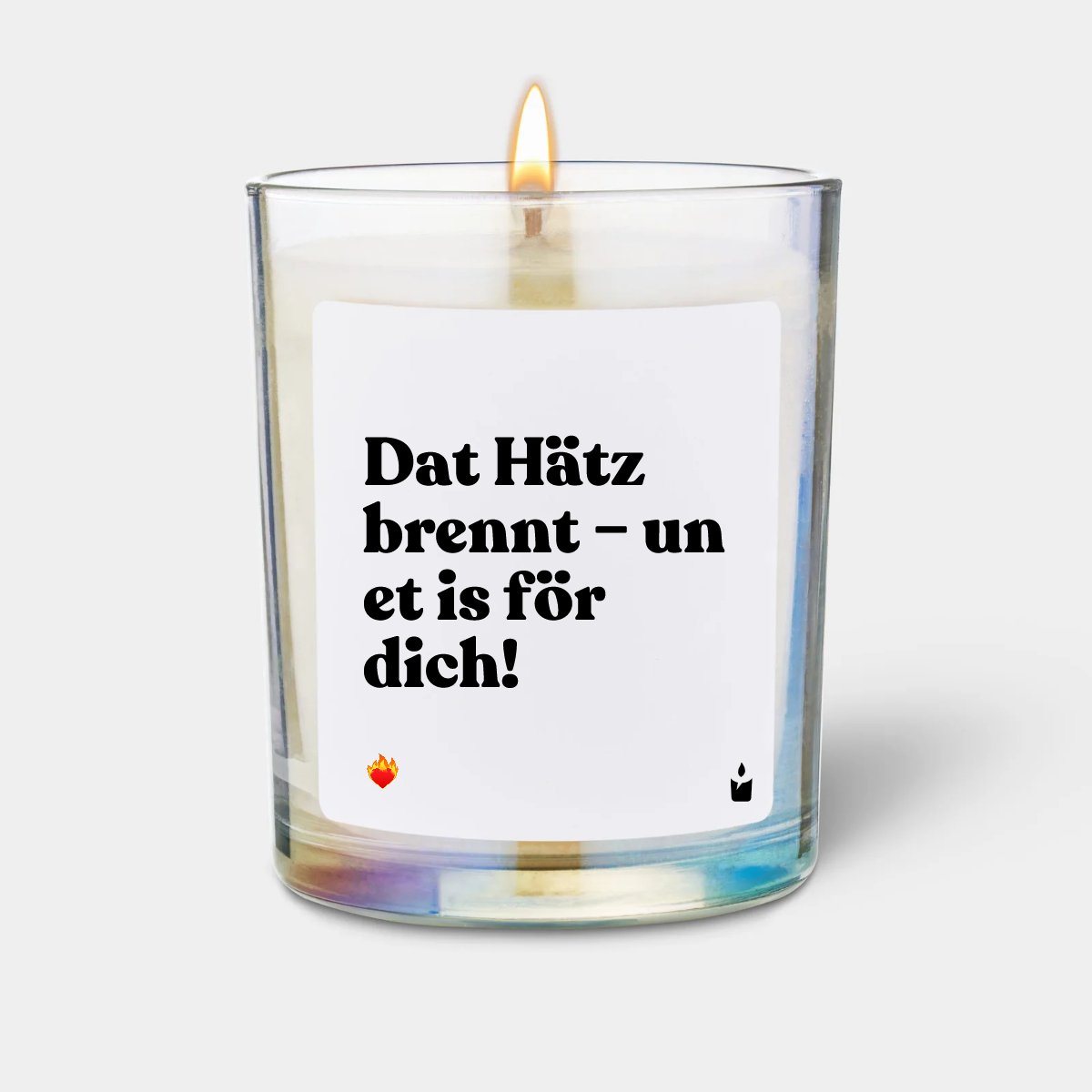 Duftkerze Rainbow Woody Dat Hätz brennt – un et is för dich!