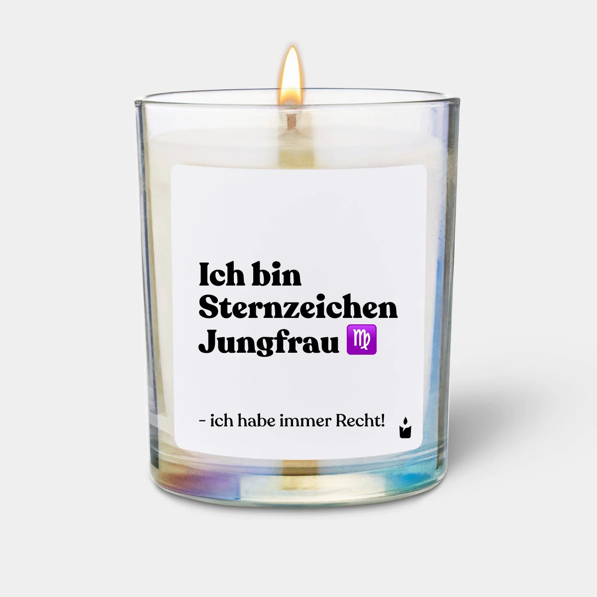 Duftkerze Rainbow Woody Ich bin Sternzeichen Jungfrau - ich habe immer Recht!