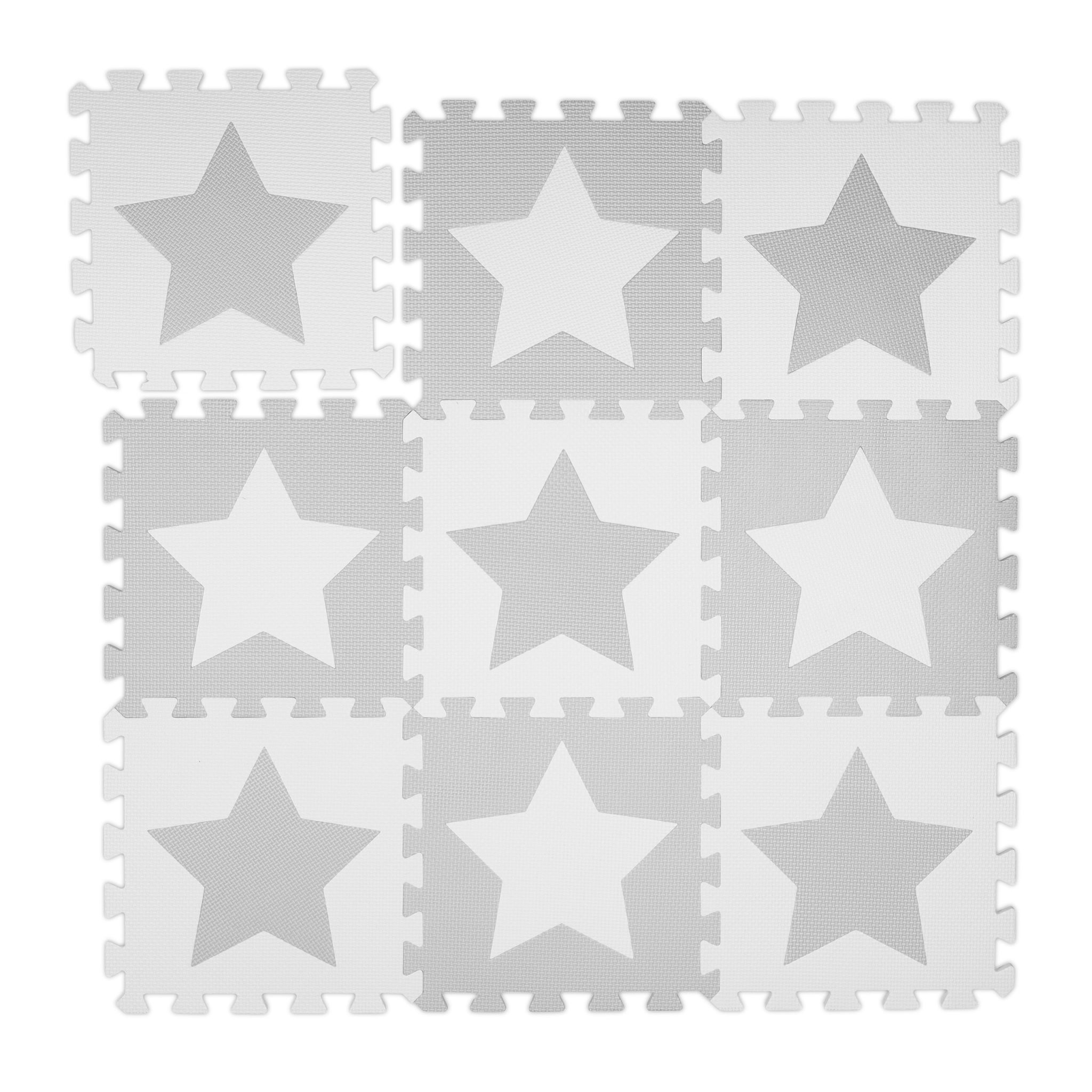 Puzzlematte Sterne hellgrau Weiss-Grau