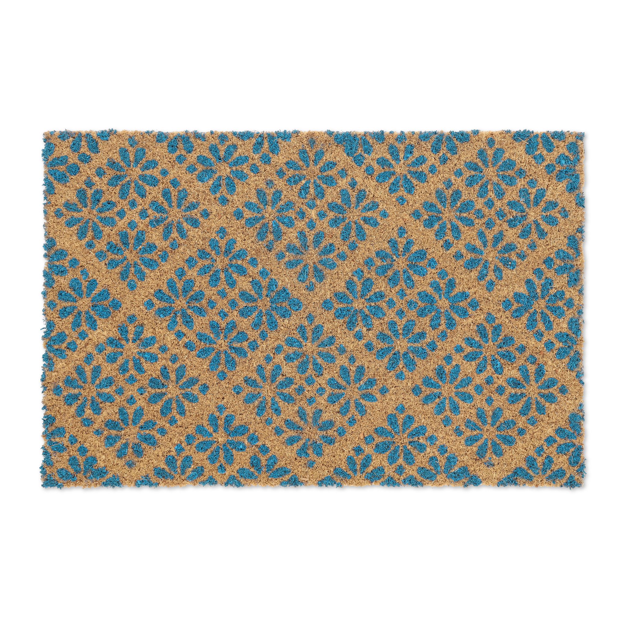 Fussmatte floralen Design Blau-Hellbraun