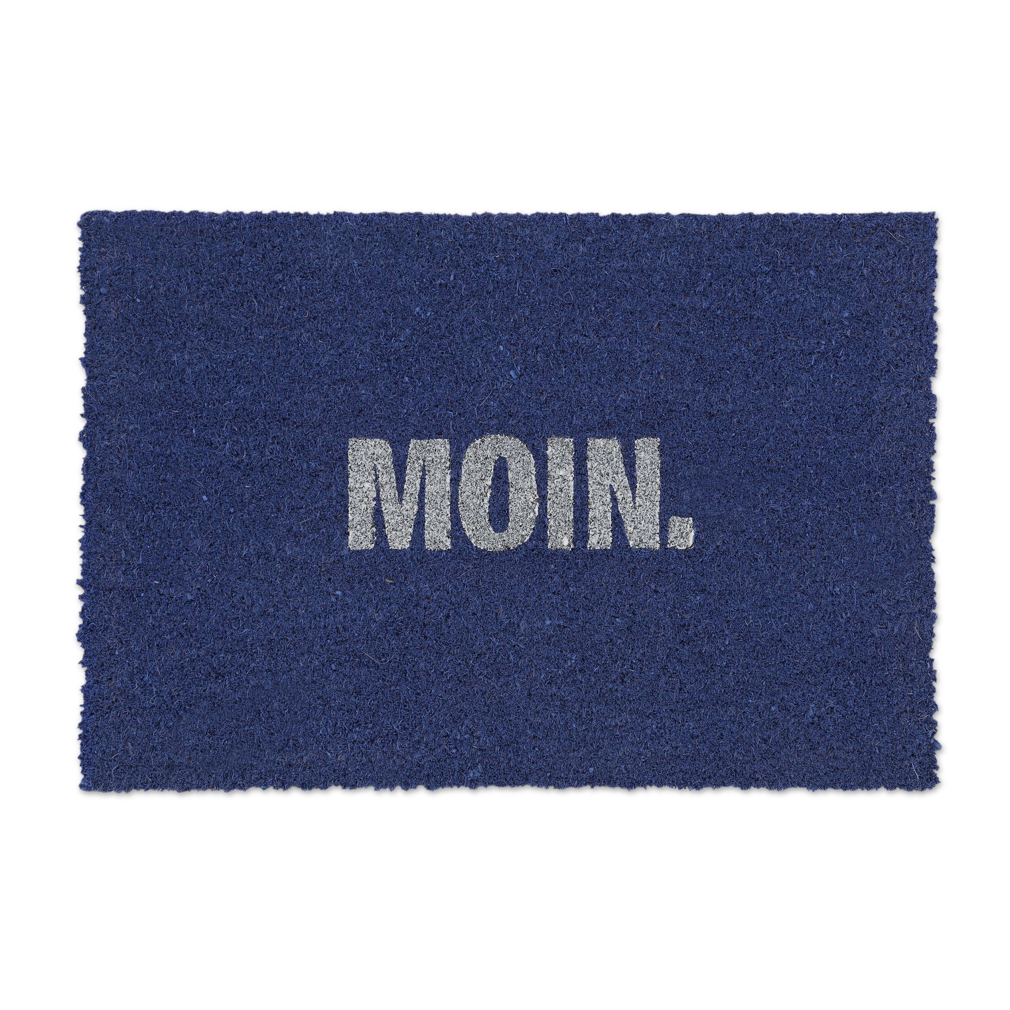 Fussmatte Kokos Moin Weiss-Blau