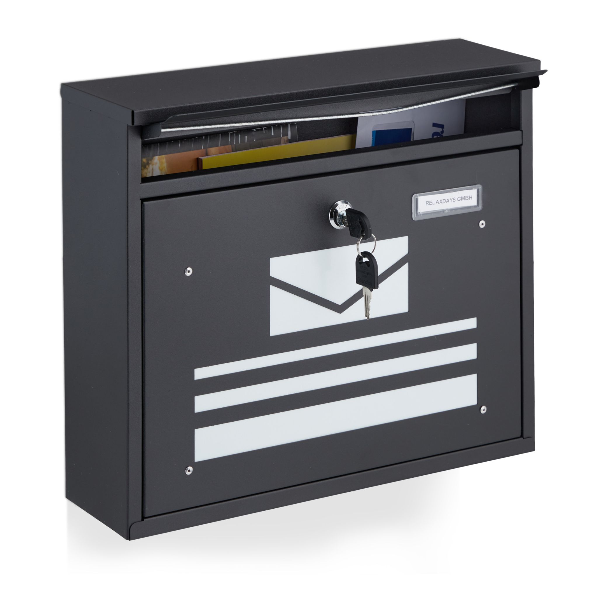 Pulverbeschichteter Briefkasten Weiss-Schwarz